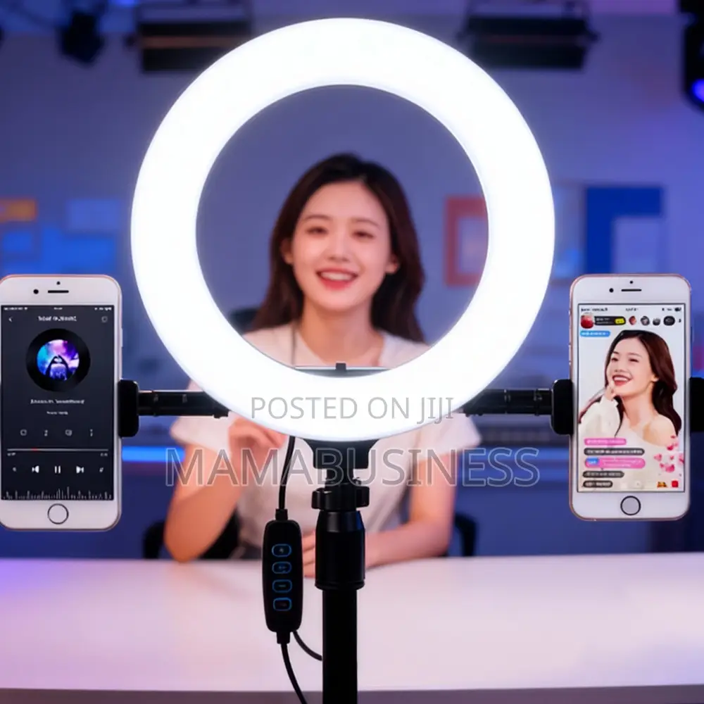 Stand Led Selfie Ring Light Dual Mobile Phone Holder