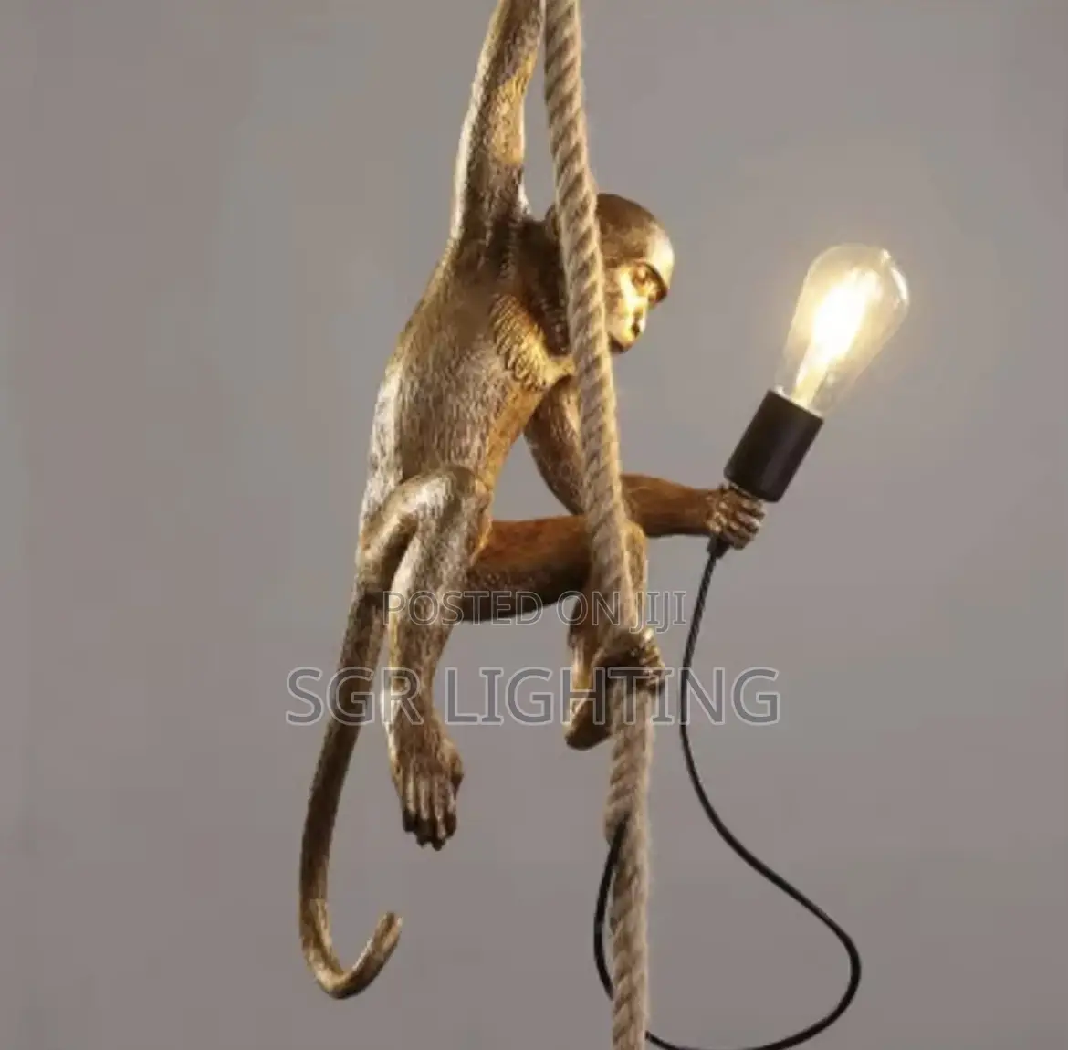 Modern Led Art Monkey Pendant Light Resin Simian Pendant Lamp