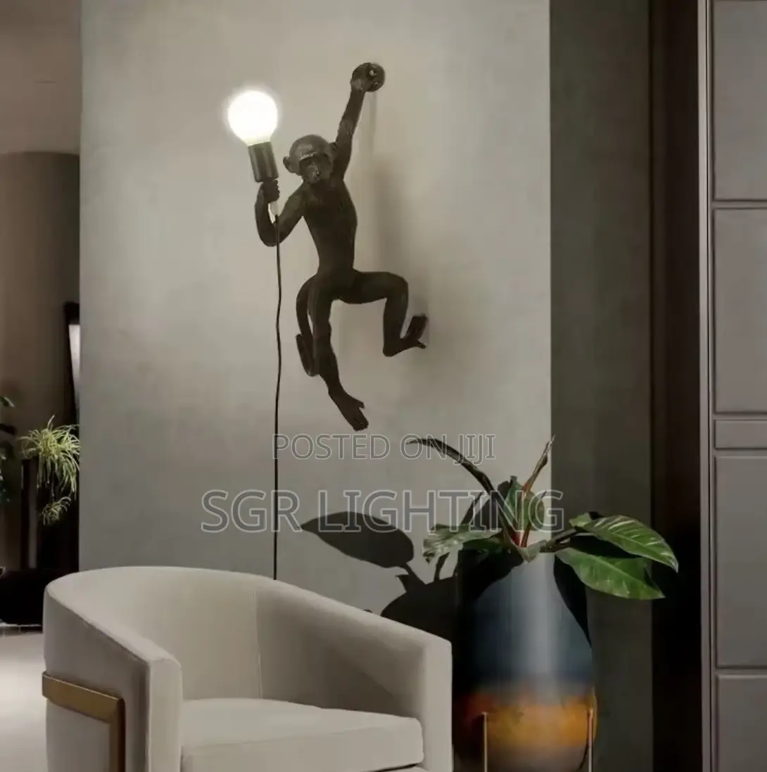 Modern Led Art Monkey Pendant Light Resin Simian Pendant Lamp