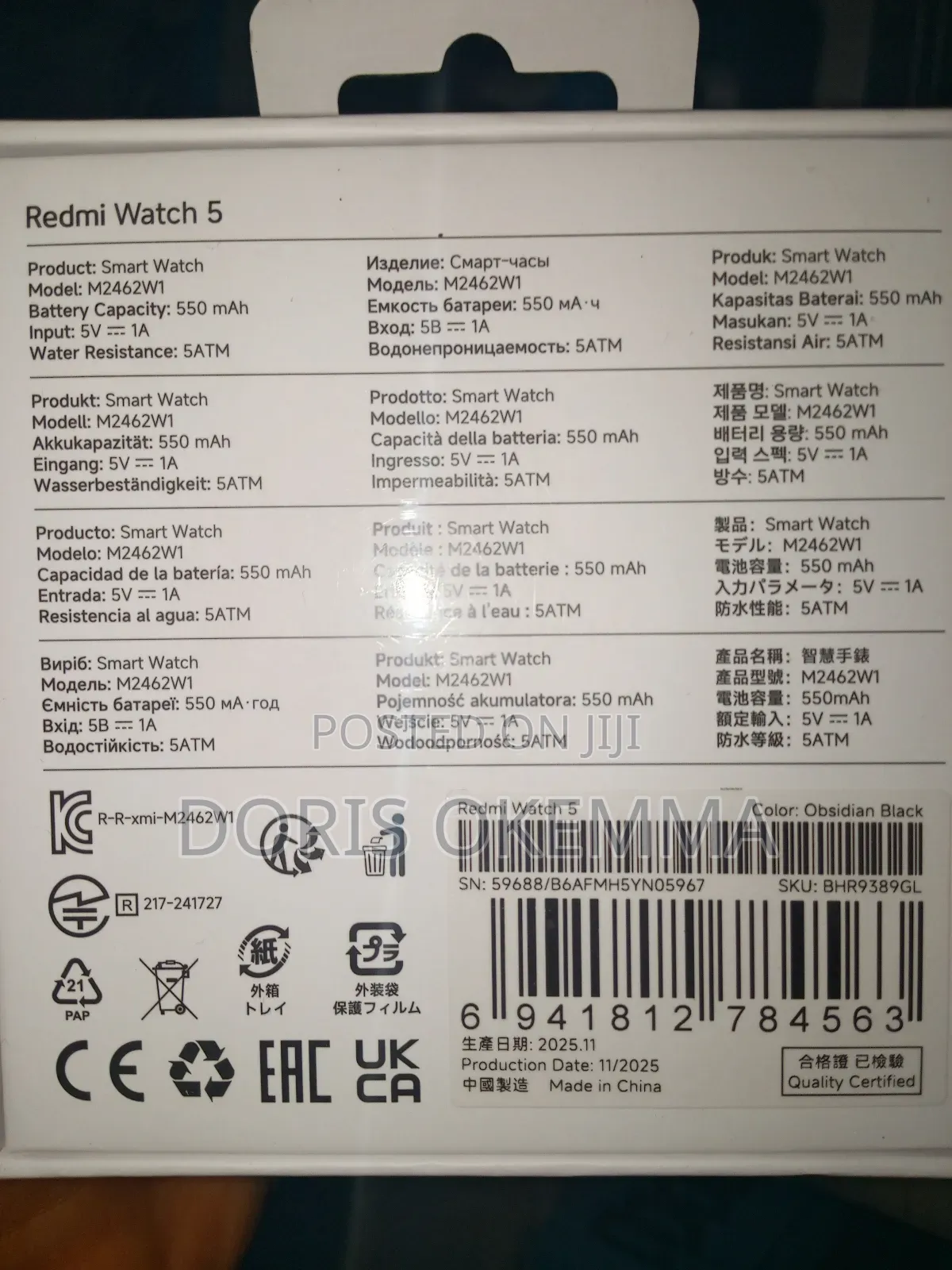 Xiaomi Redmi Watch 5 Smartwatch – Amoled, Bluetooth Call, Gps.