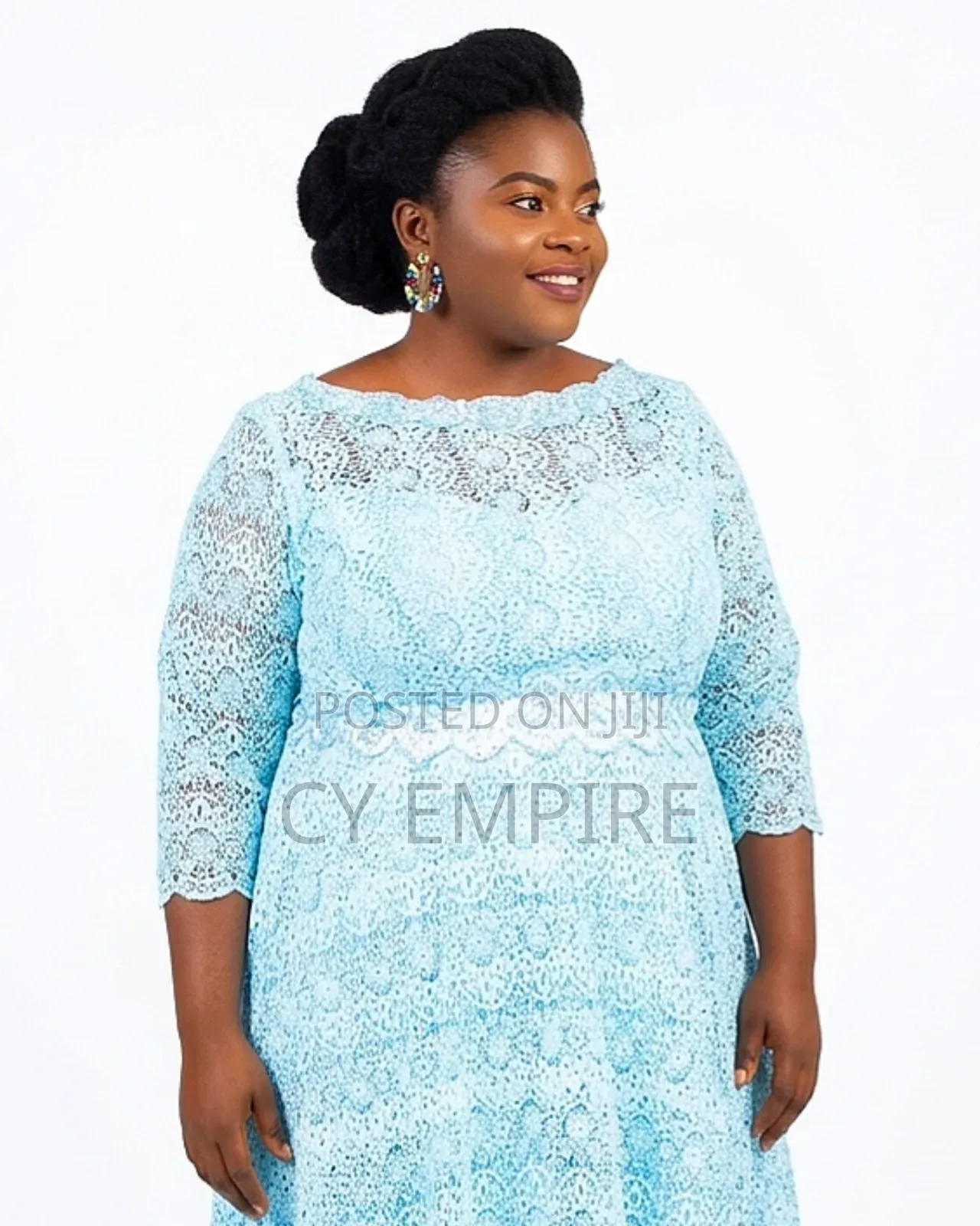 Skyblue Cord Lace Gown