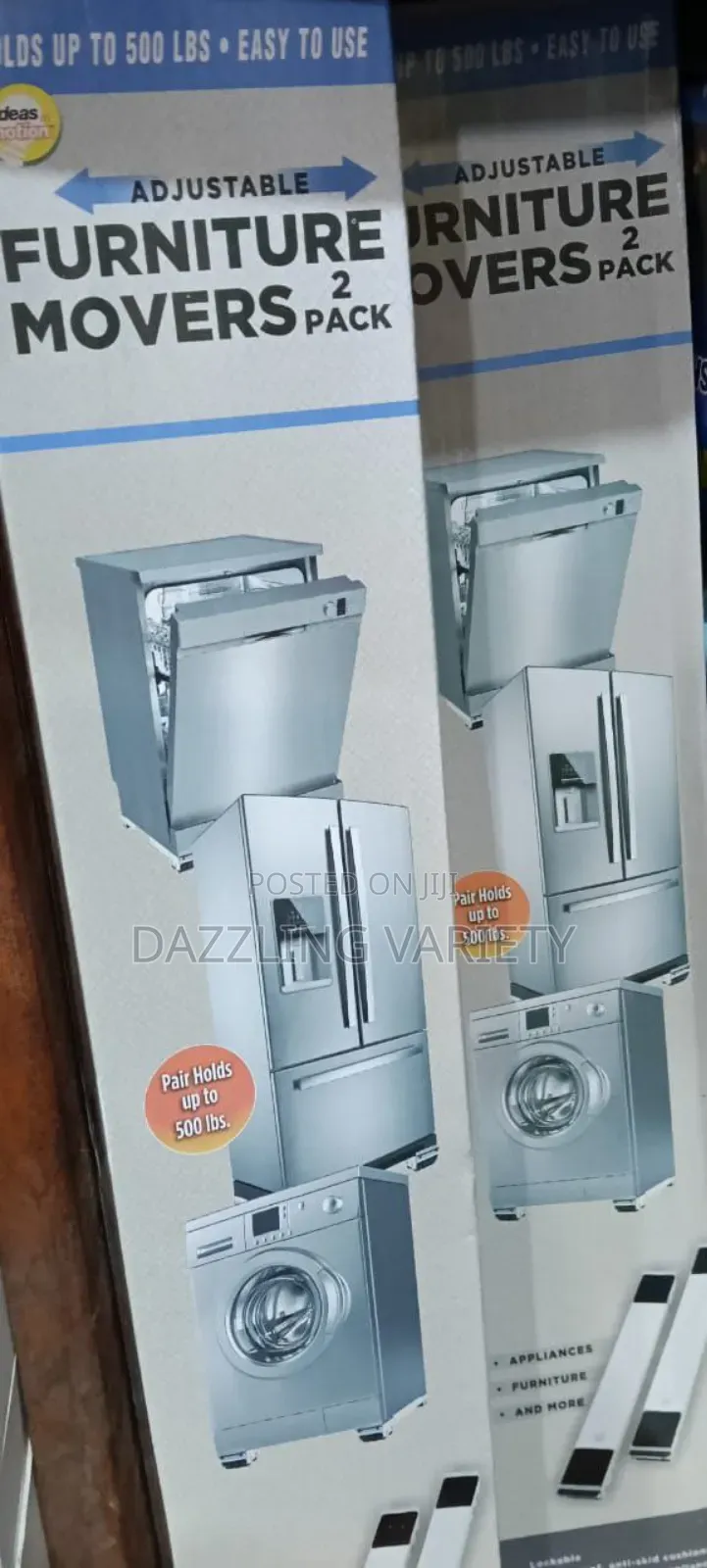 2pcs Adjustable Movable Fridge/Freezer/Washing Machine Stand Mover