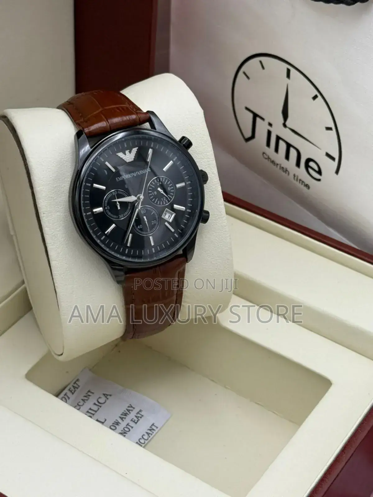 Emporio Armani Quality Leather Men's Wristwatches