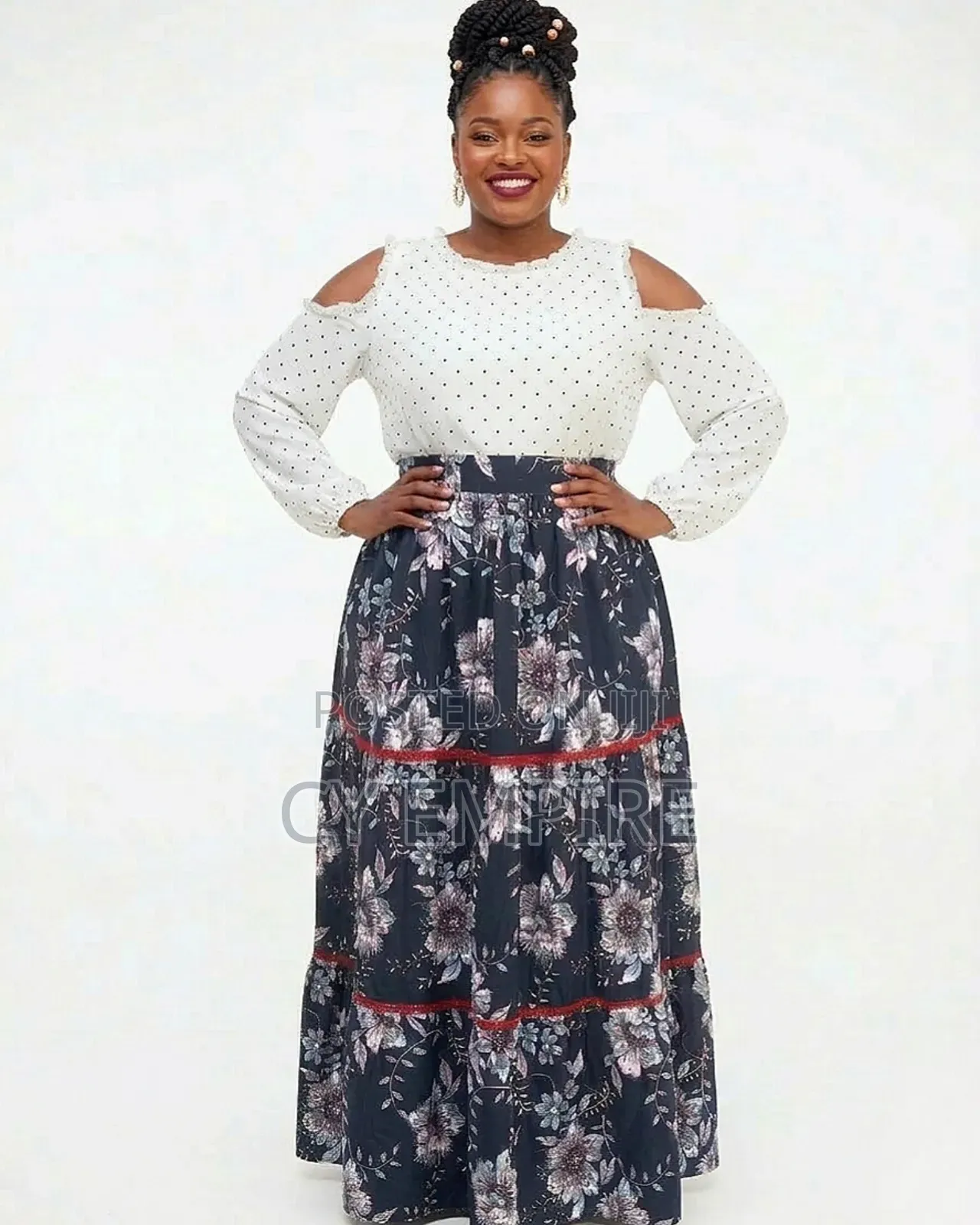 The Monochrome Ankara Tiered Maxi