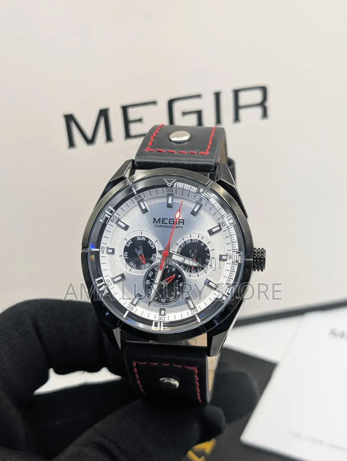 Megir Leather Strap Quality Men's Wristwatches