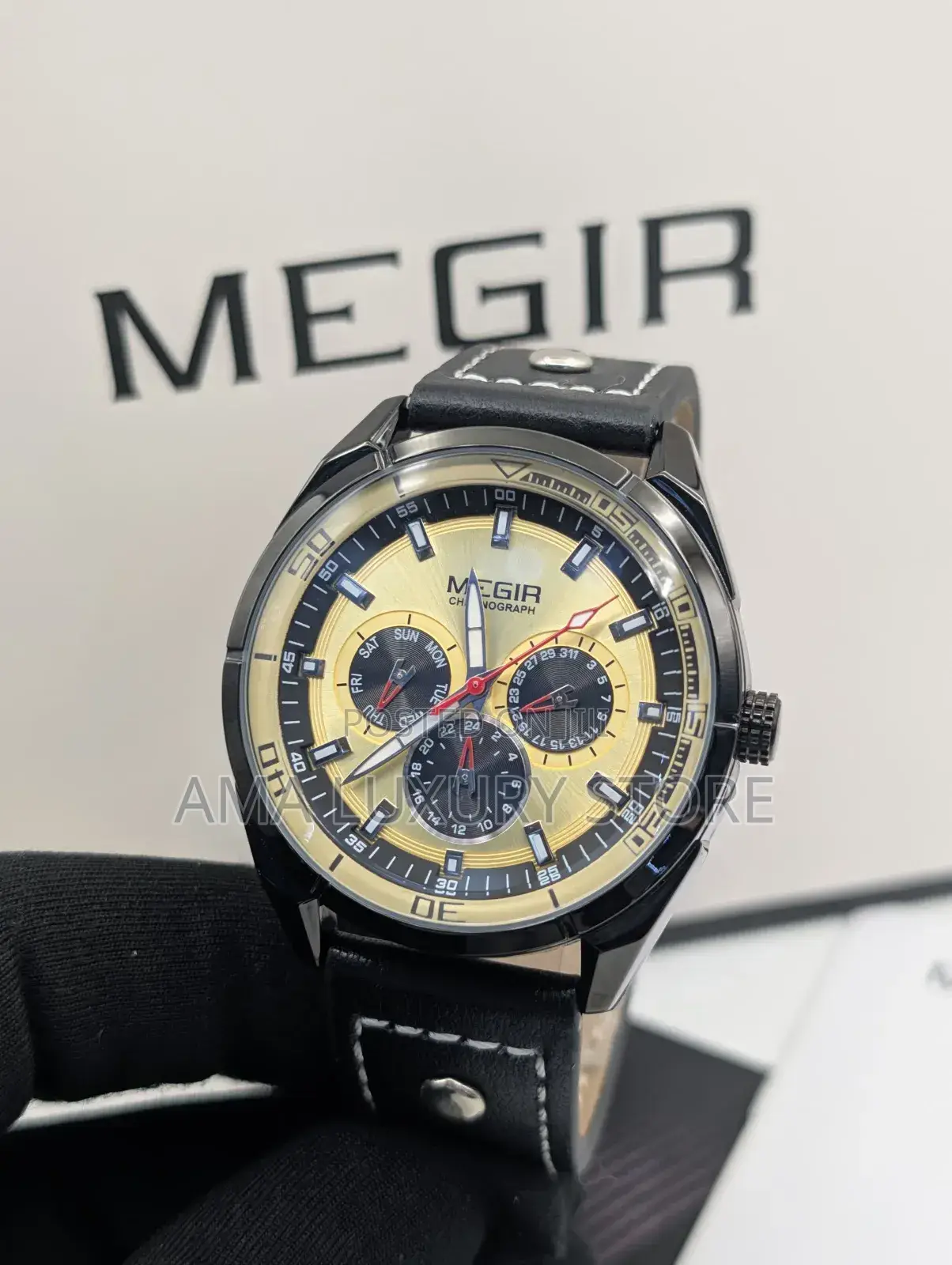 Megir Leather Strap Quality Men's Wristwatches