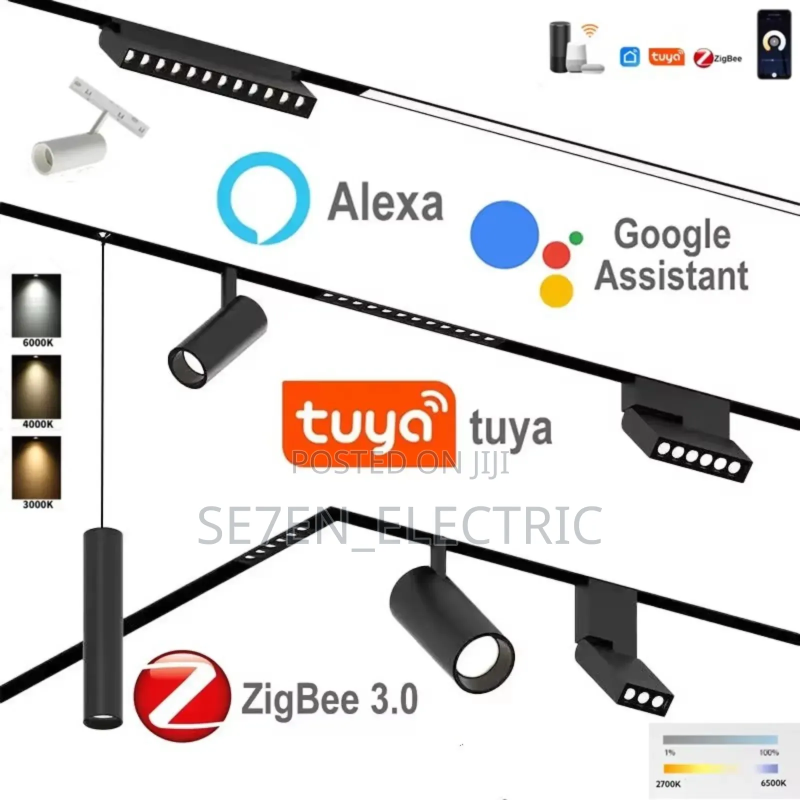 Smart Magnetic Track Lighting Mobile App Control Tuya