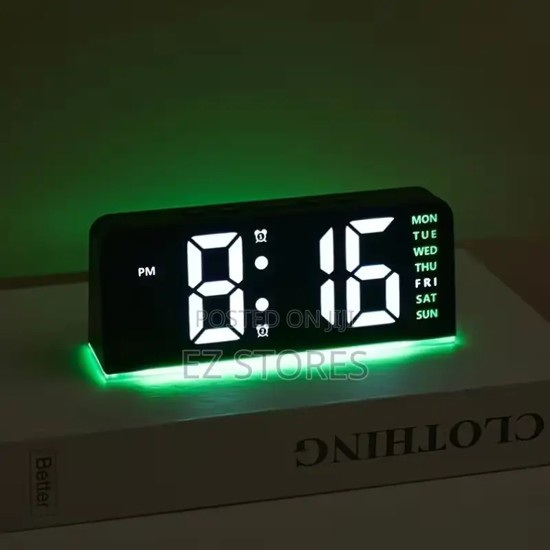 Led Alarm Clock With Ambient Light, Date Display, Usb Powered