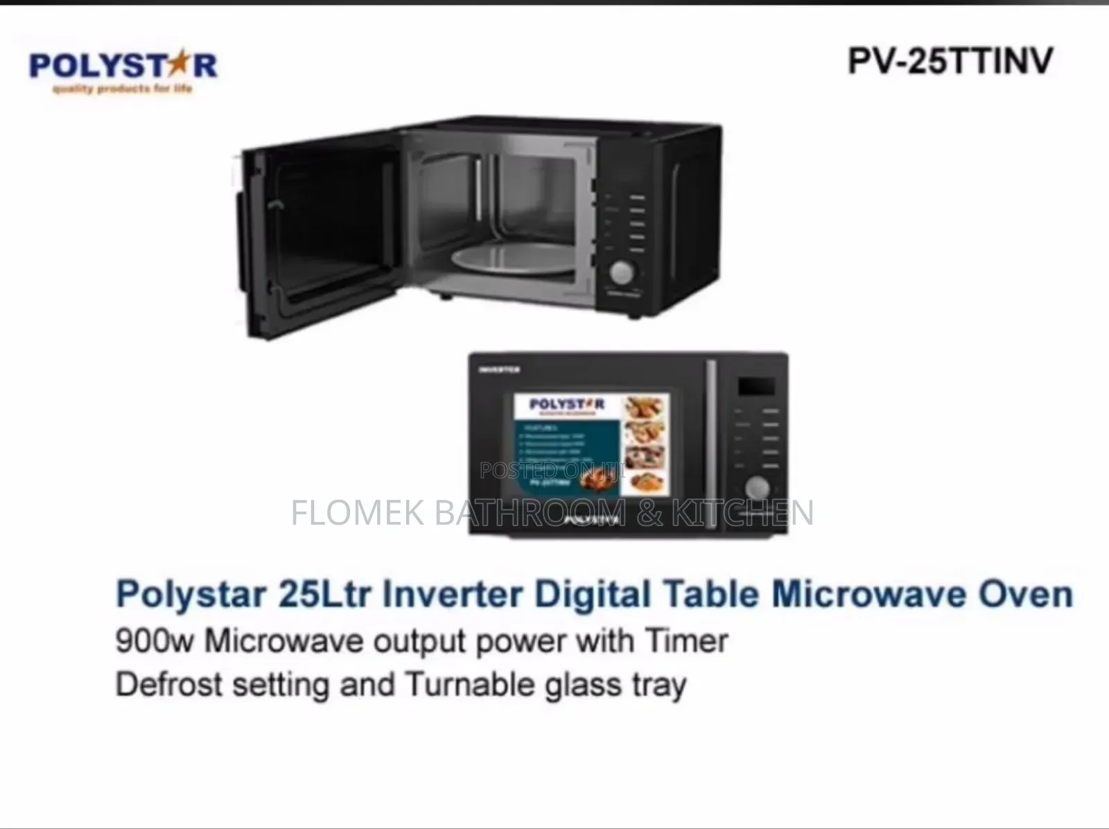 25l Polystar Digital Inverter Microwave Oven – 900w Fast Heating