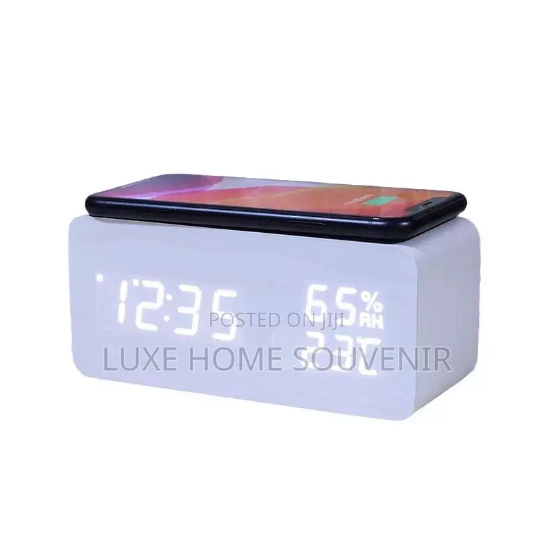 Bamboo Wireless Charger and Alarm Clock