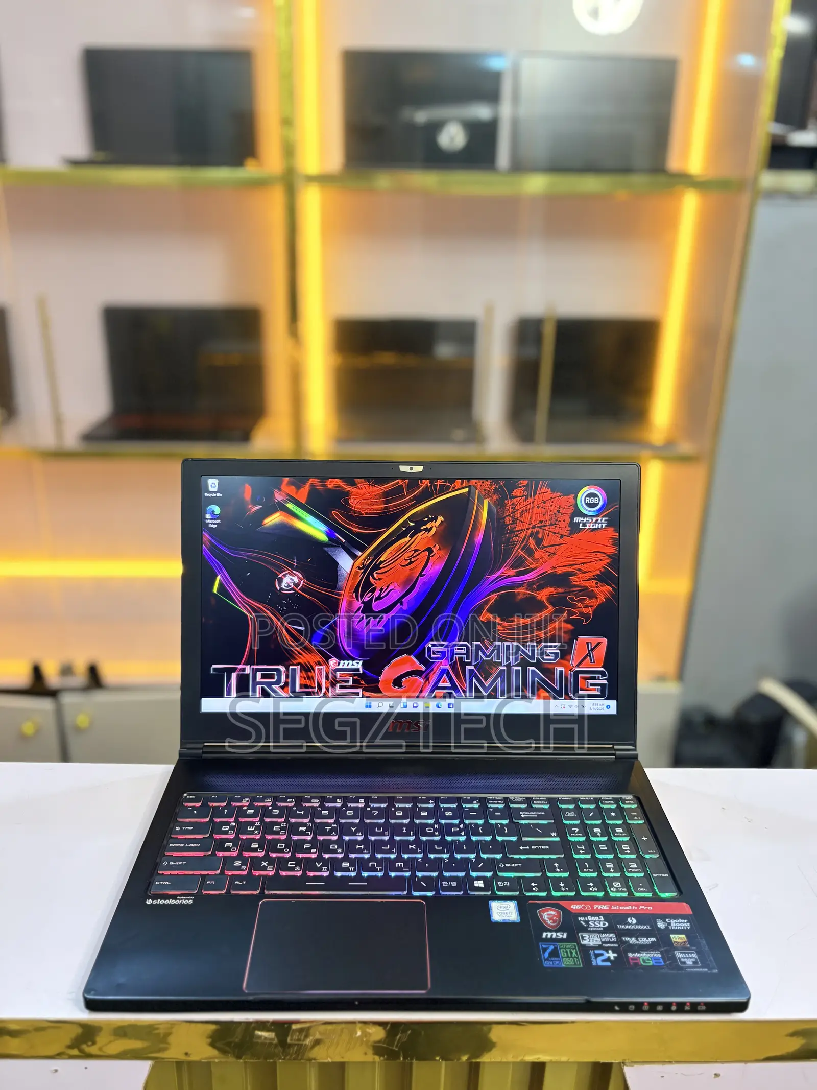 Laptop MSI GS63 7RE Stealth Pro 16GB Intel Core i7 SSD 256GB