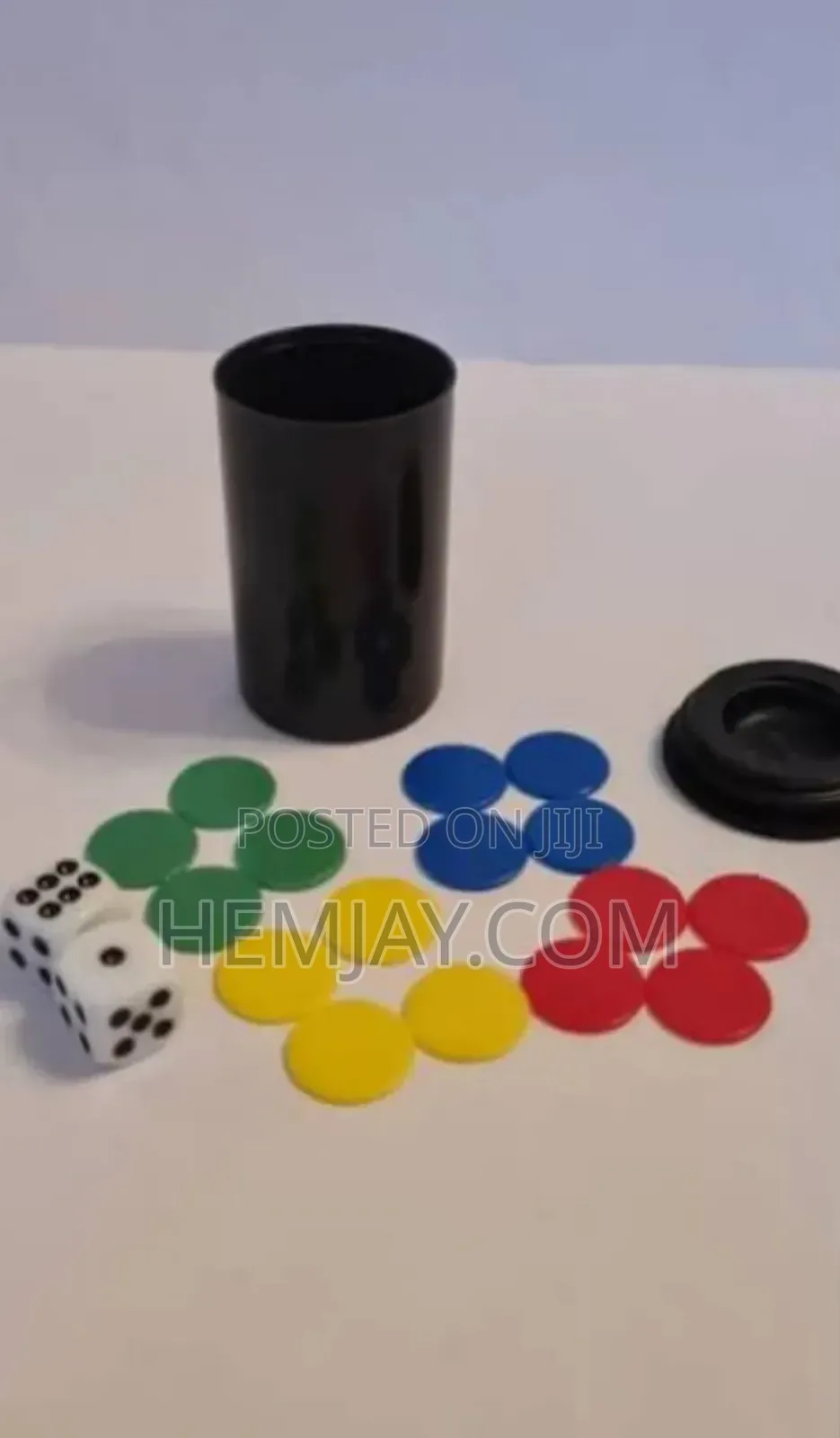 Complete Ludo Equipment (2 Dice, 16 Seed and a Cup)