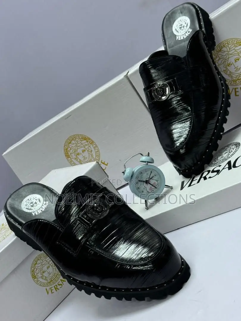 Shiny Leather Thick Soled Louis Vuitton Half Shoe