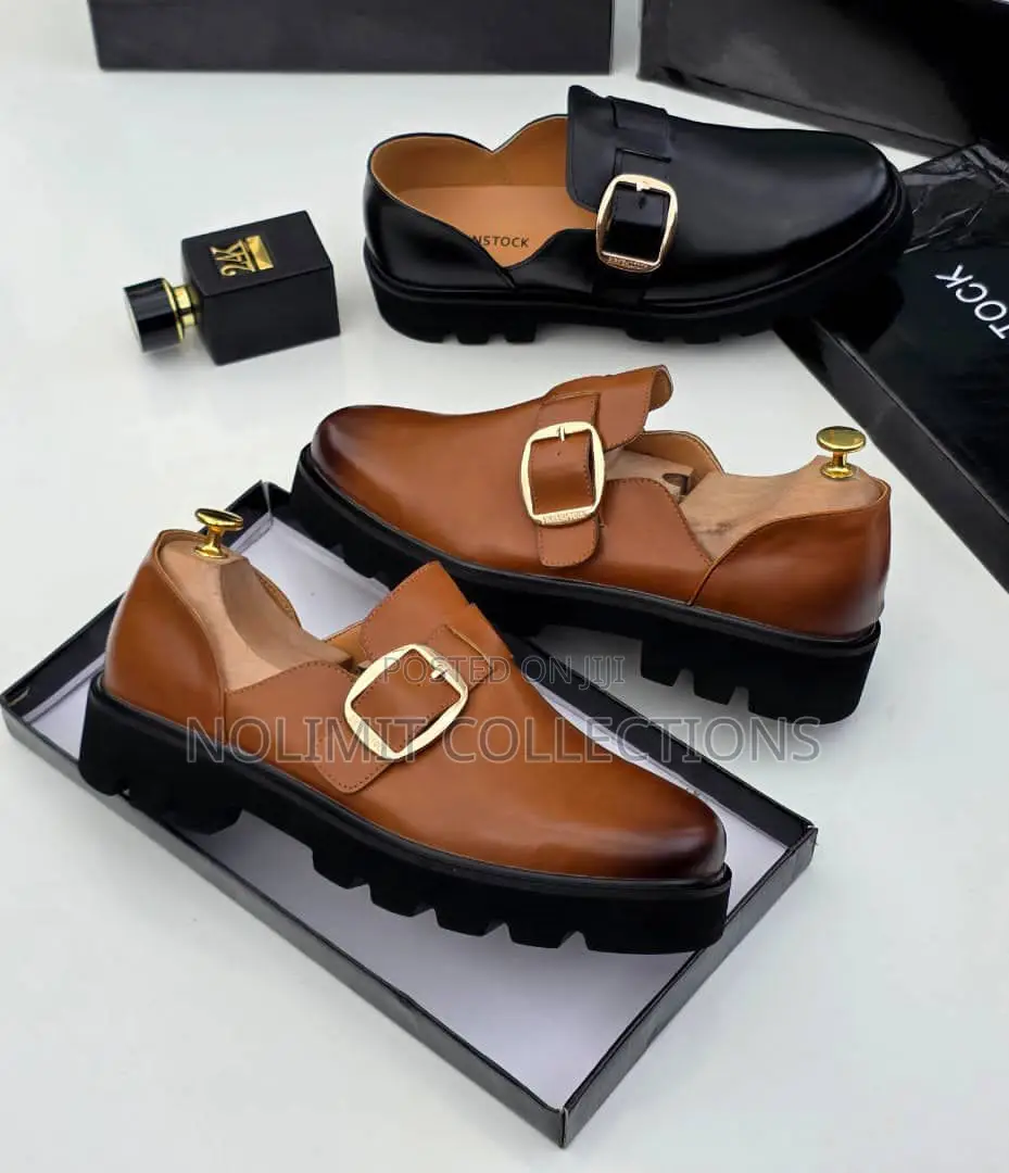 Monk Strap Leather Shoe With Chunky Soles