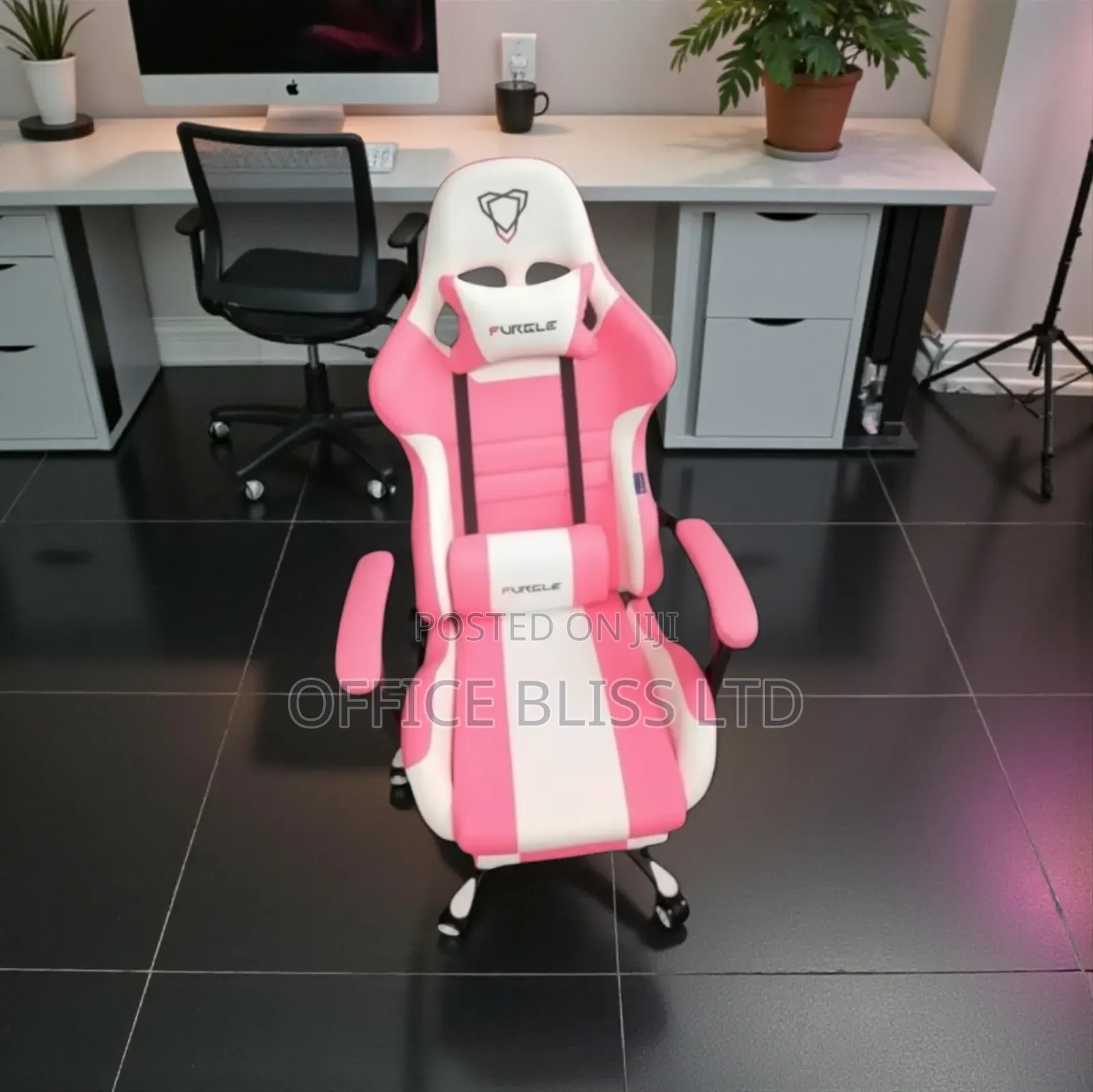 Pink Furgle Pro Series Gaming Chair With Pink Armrest