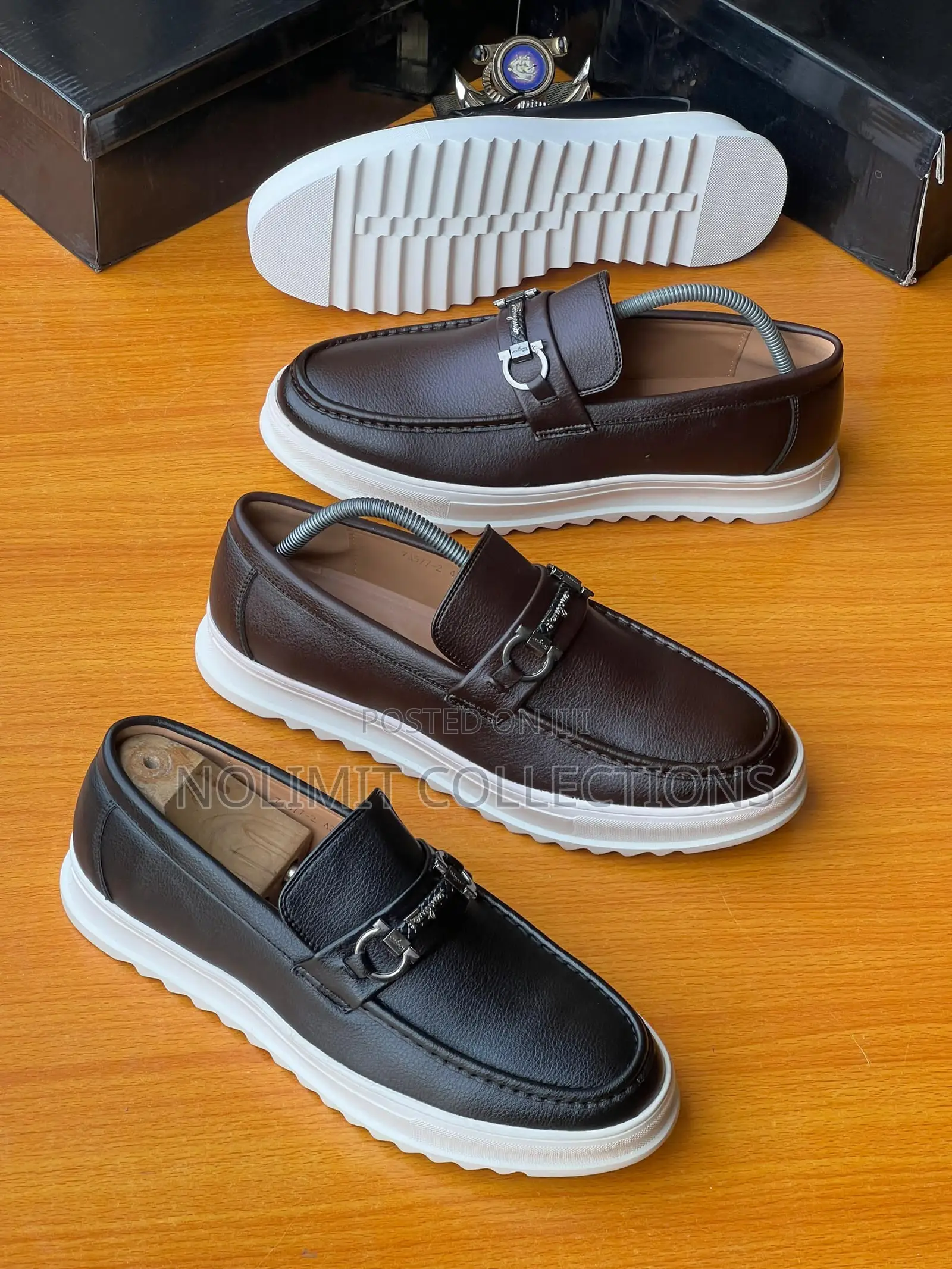 Salvatore Ferragamo Loafers With White Platform Soles
