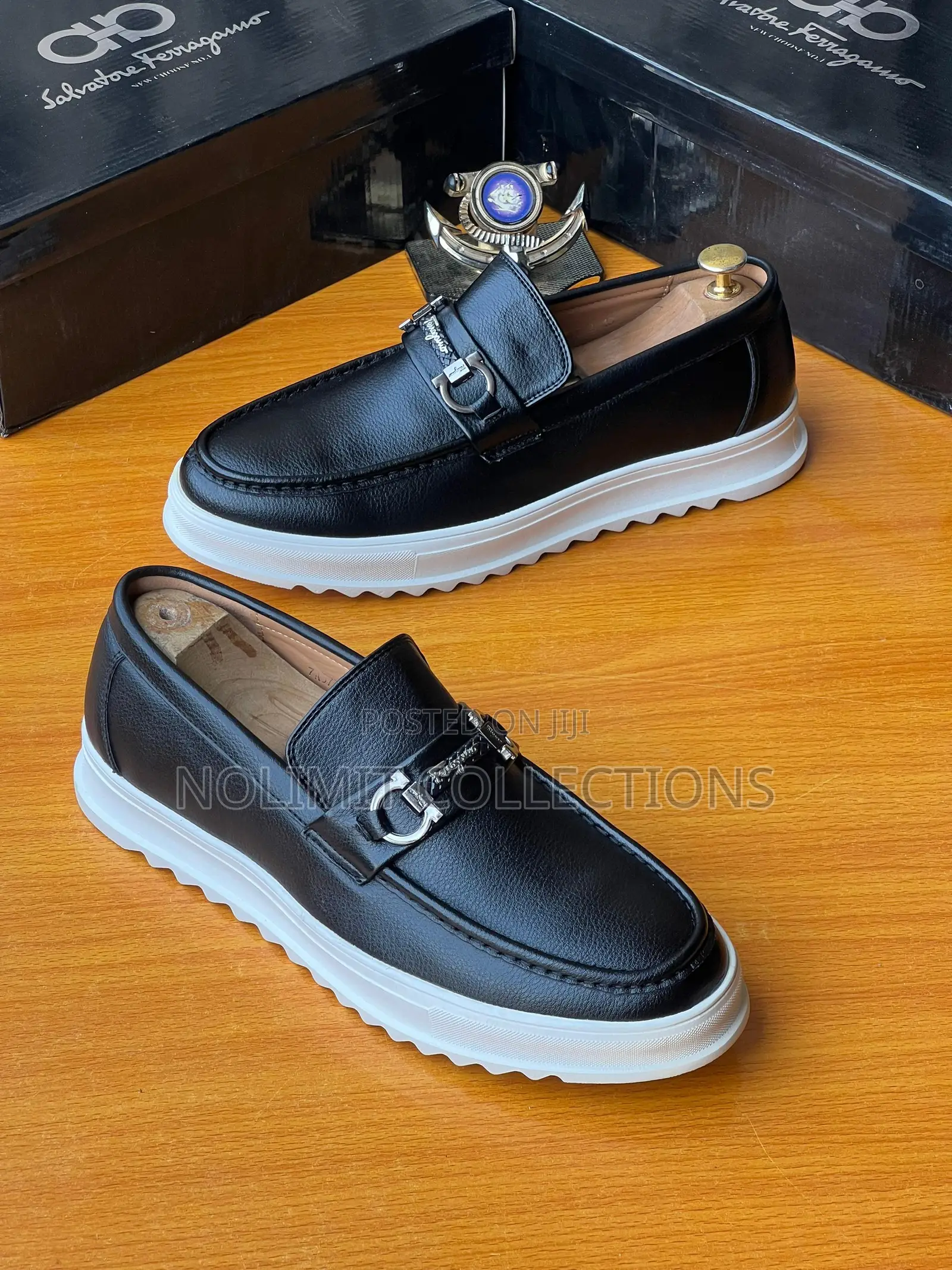 Salvatore Ferragamo Loafers With White Platform Soles