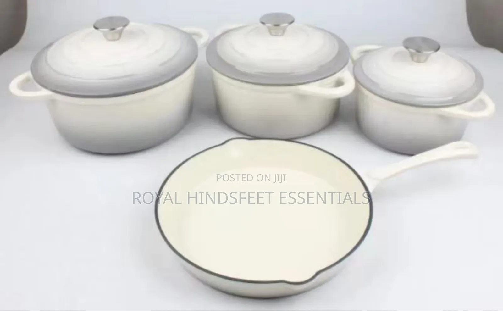 4 Set Enamel Coating Cast Iron Cookware