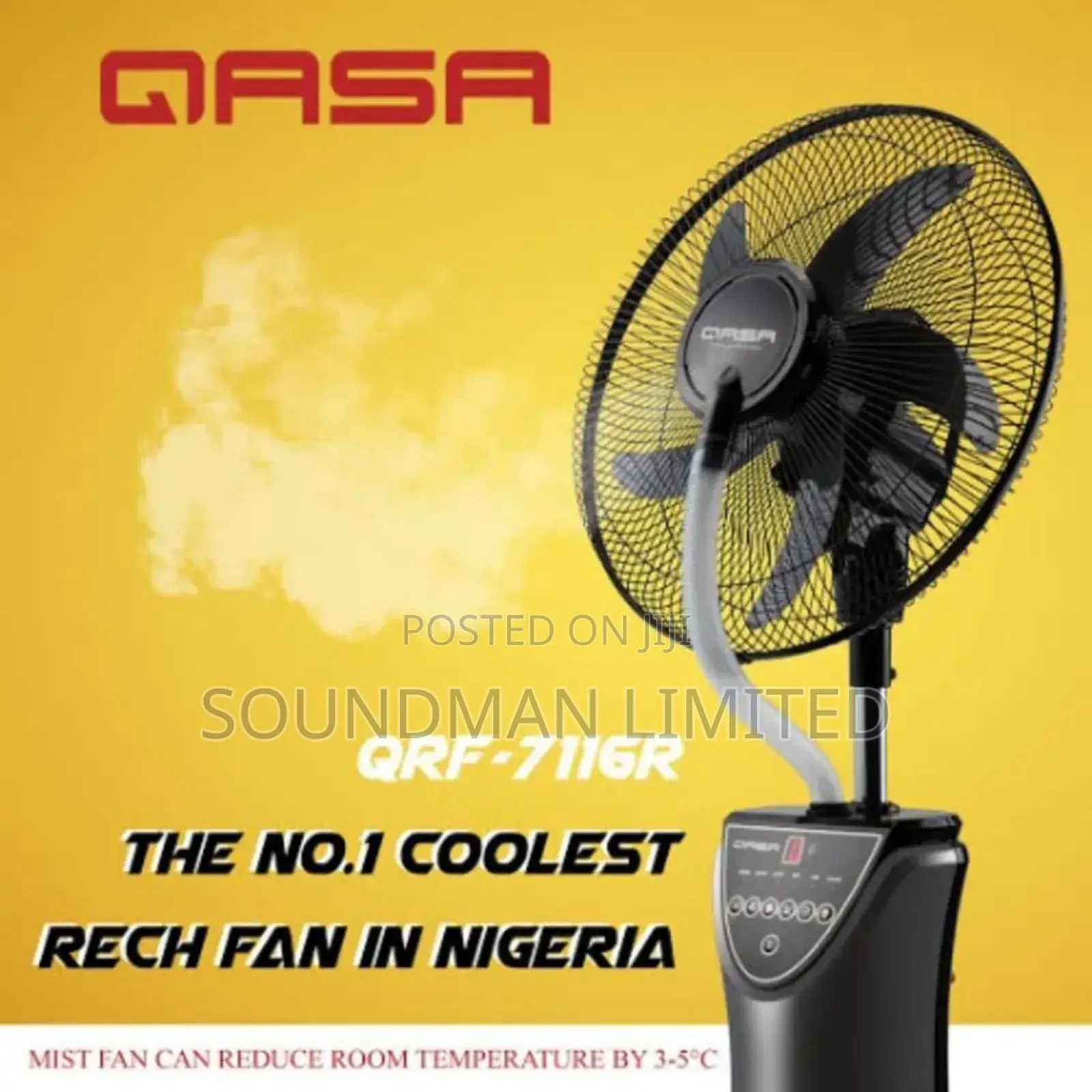 Qasa Rechargeable Mist Fan 16" Inches QRF-7116r
