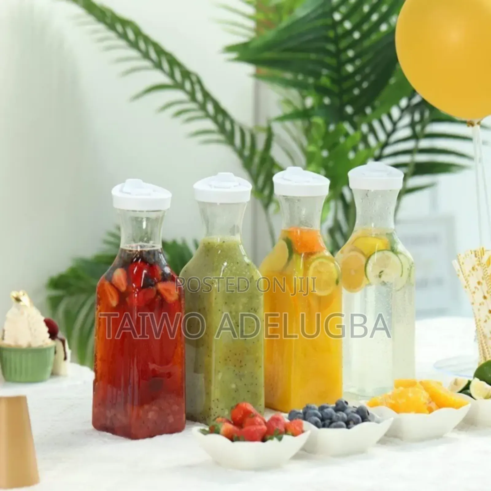 Transparent Acrylic Carafe for Juice, Water, Smoothie Ice Tea