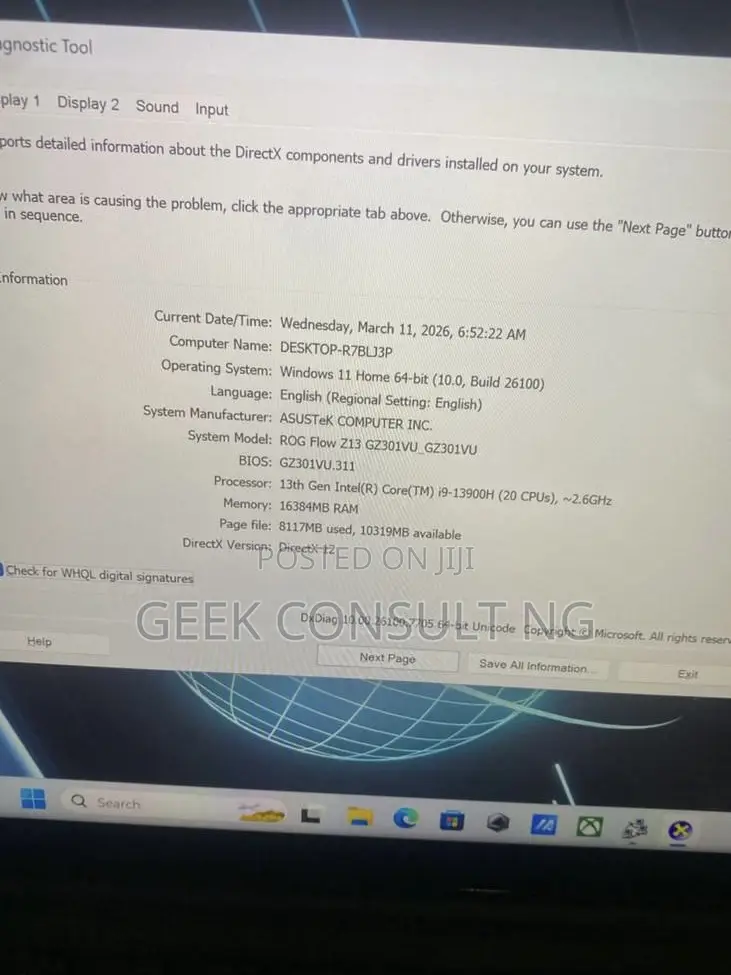Laptop Asus ROG Flow Z13 GZ301 16GB Intel Core i9 SSD 1T