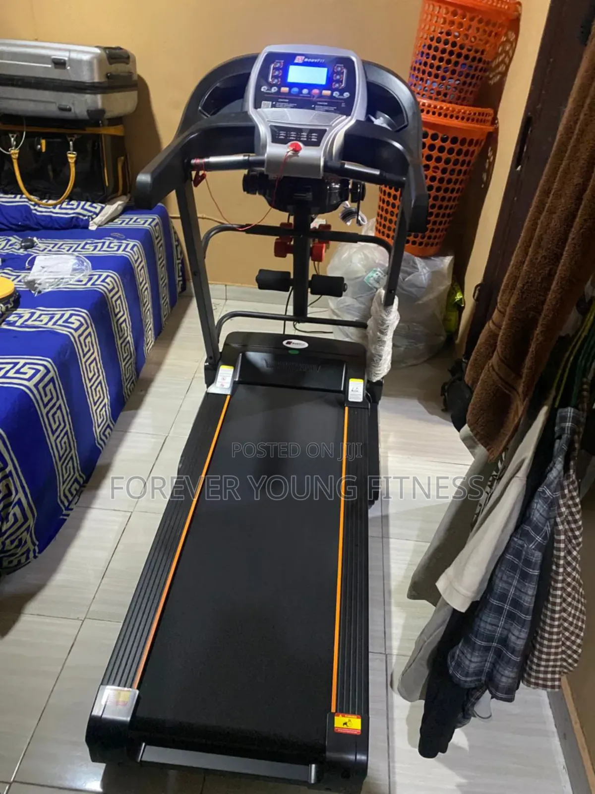 3hp Bodyfit Treadmill With Massager, Dumbbell, Twister, Music New