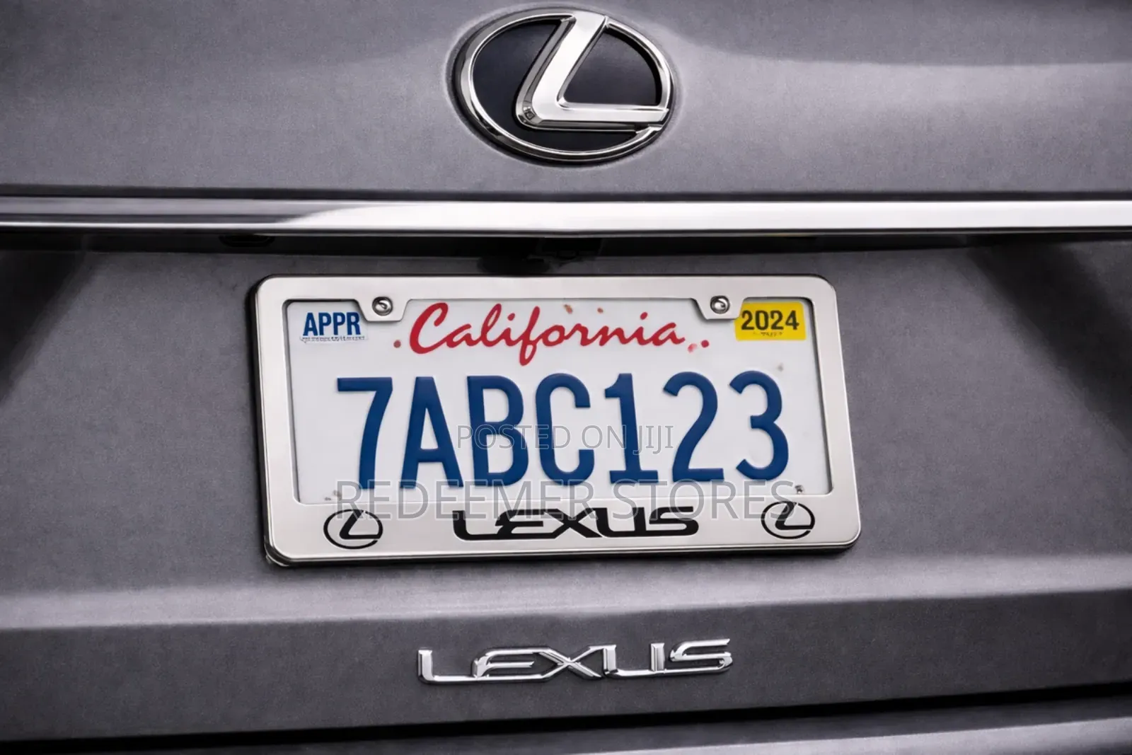 2 PCS -Lexus- Silver Stainless Steel License Plate Frame