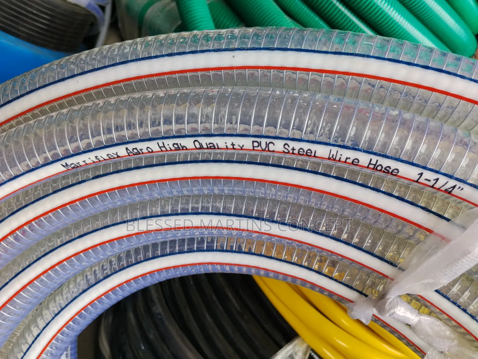 1by1⁄4" Transparent Wire Suction Hose Good for Oil, Petrol and Water