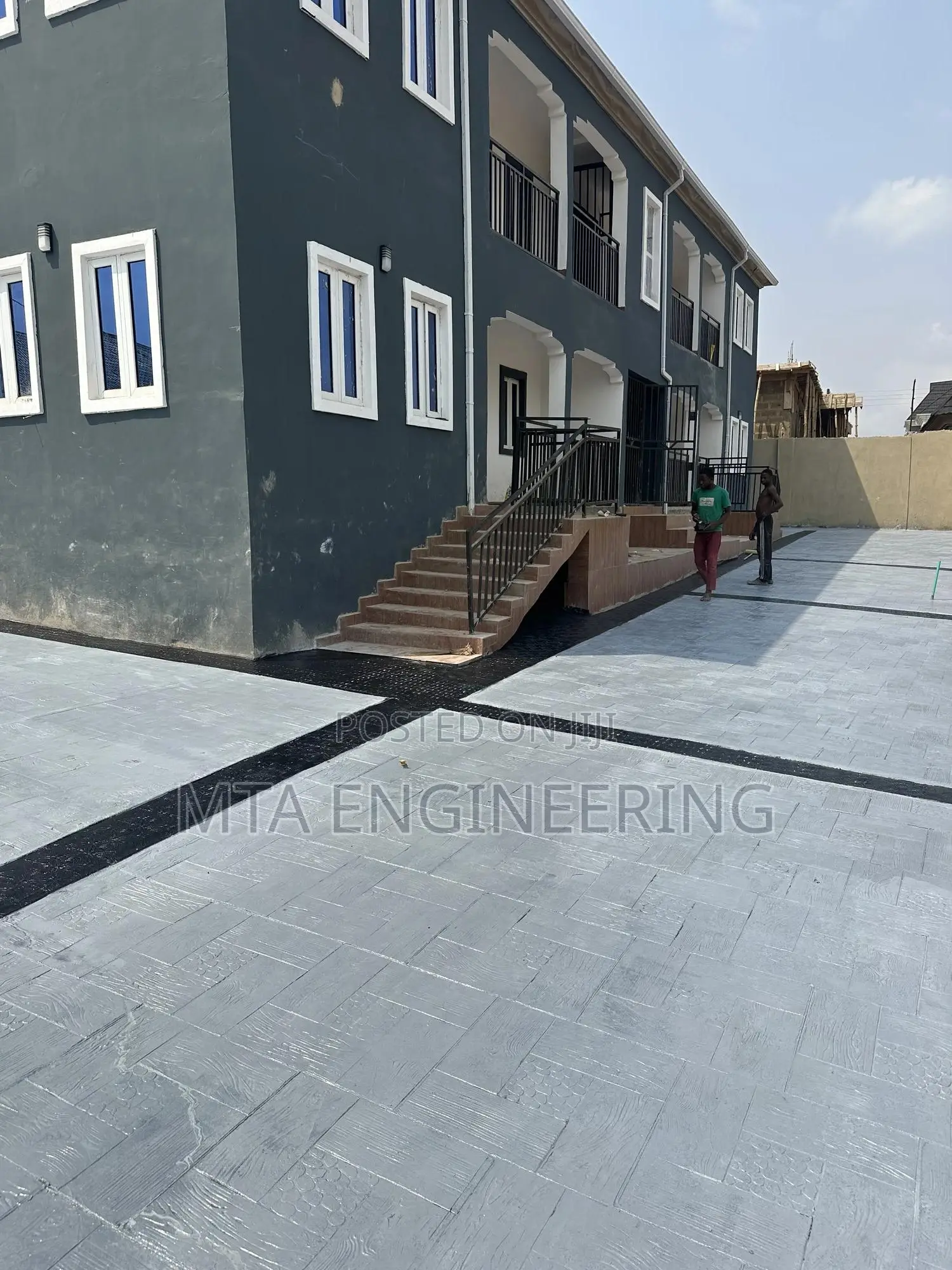 White and Gray Concrete Color Stamp