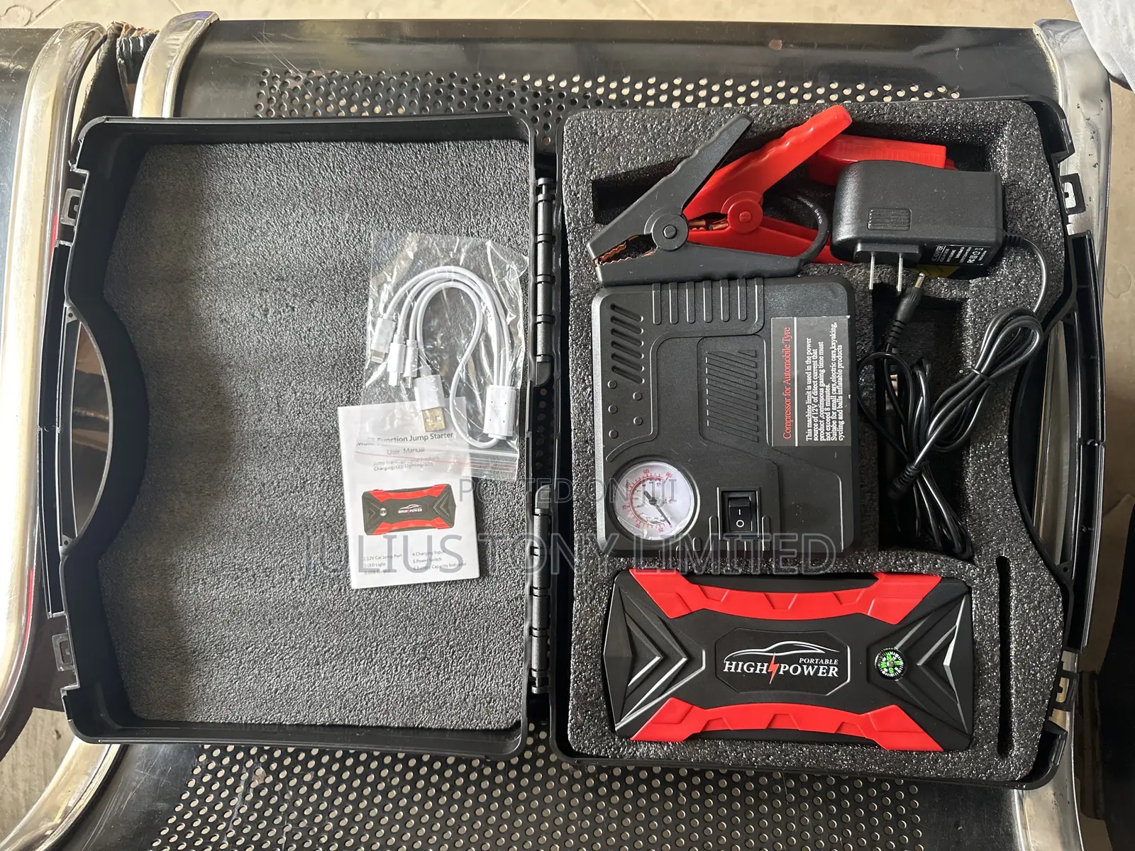 Car Jump Starter Powerbank With Air Compressor