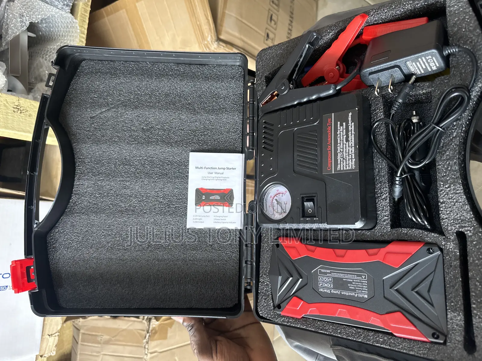 Car Jump Starter Powerbank With Air Compressor