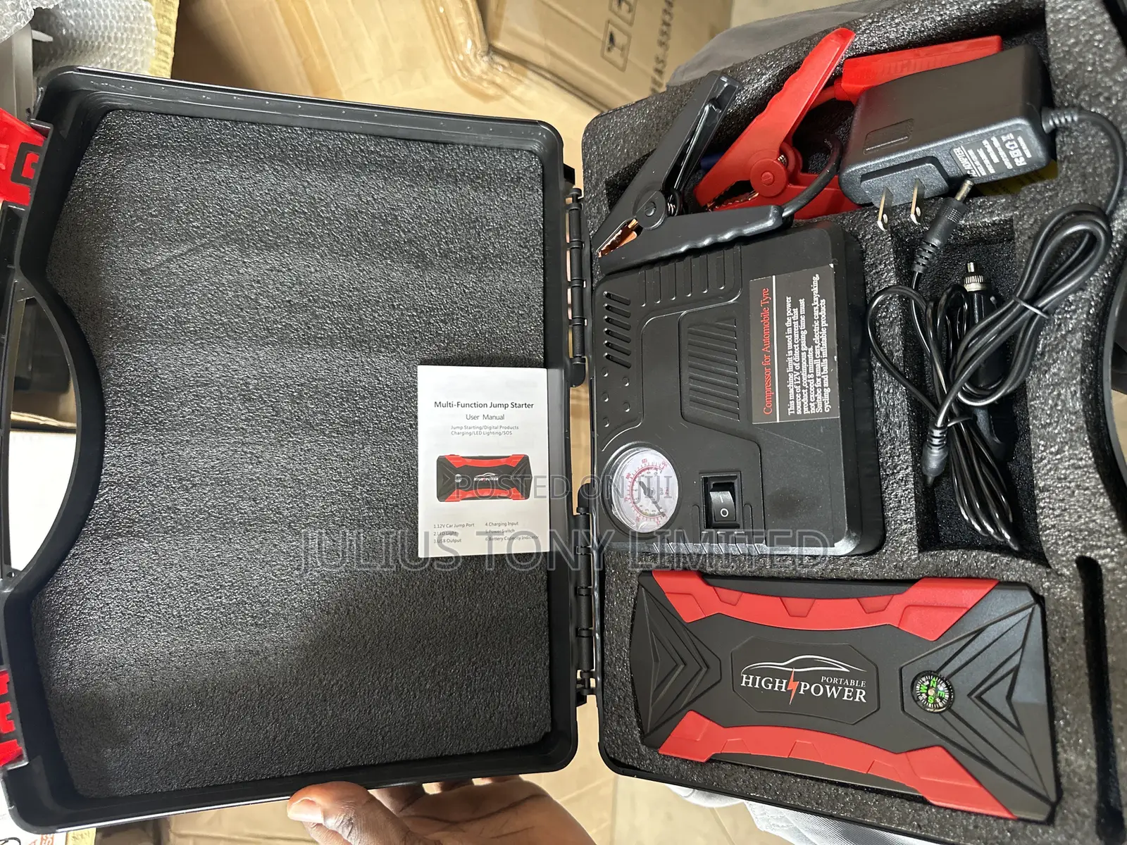 Car Jump Starter Powerbank With Air Compressor