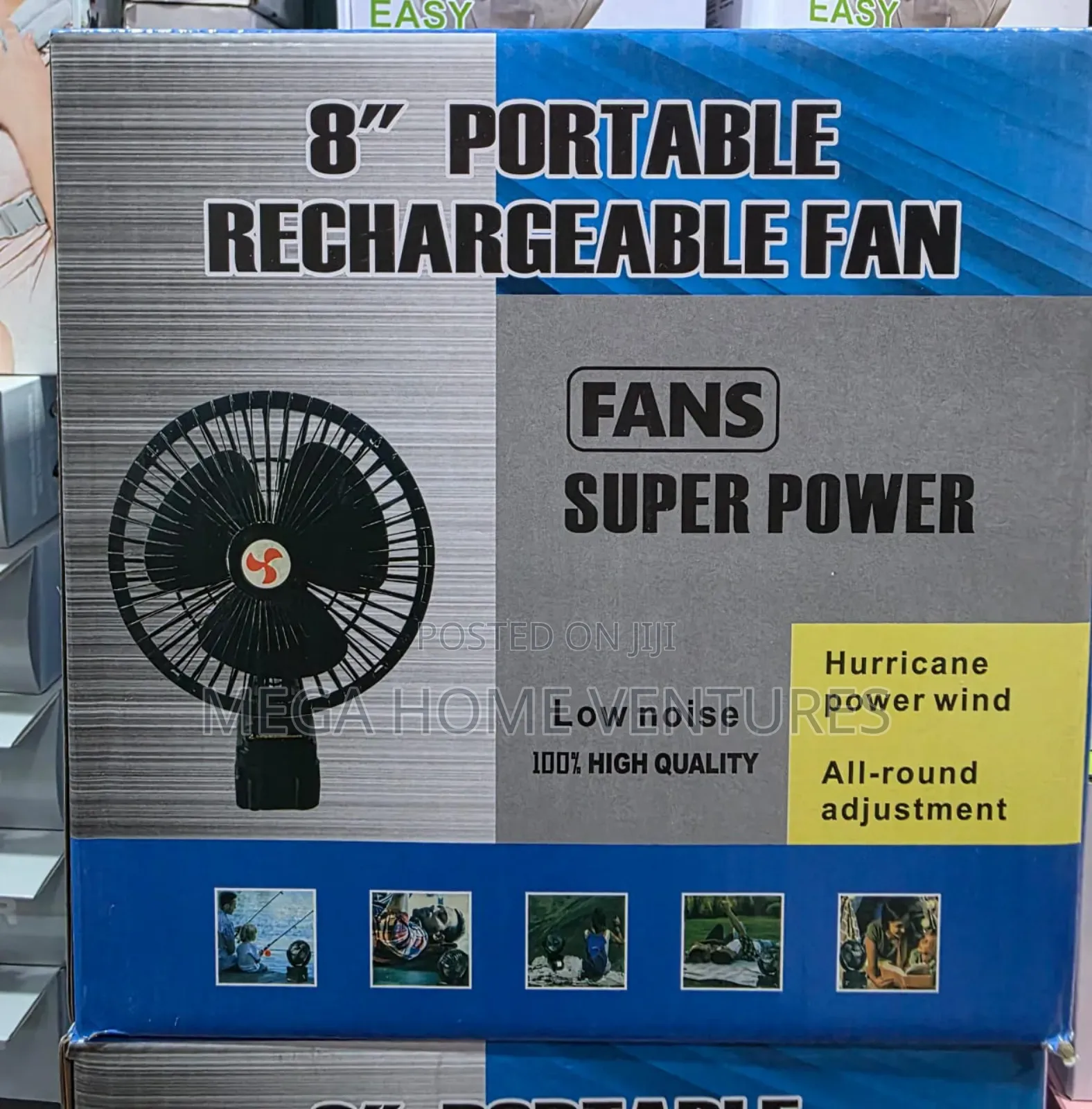 Super Power Rechargable Fan With Two Battery