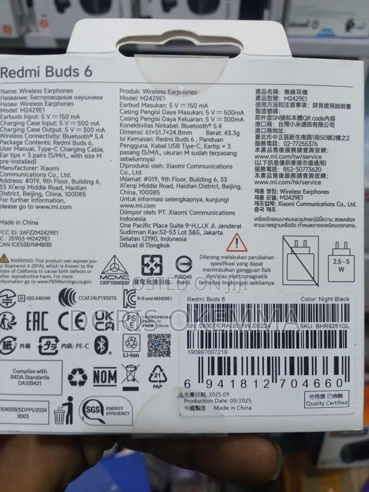 Original Redmi Buds 6 - Dual Drivers 49db Flagship Anc (Sealed)