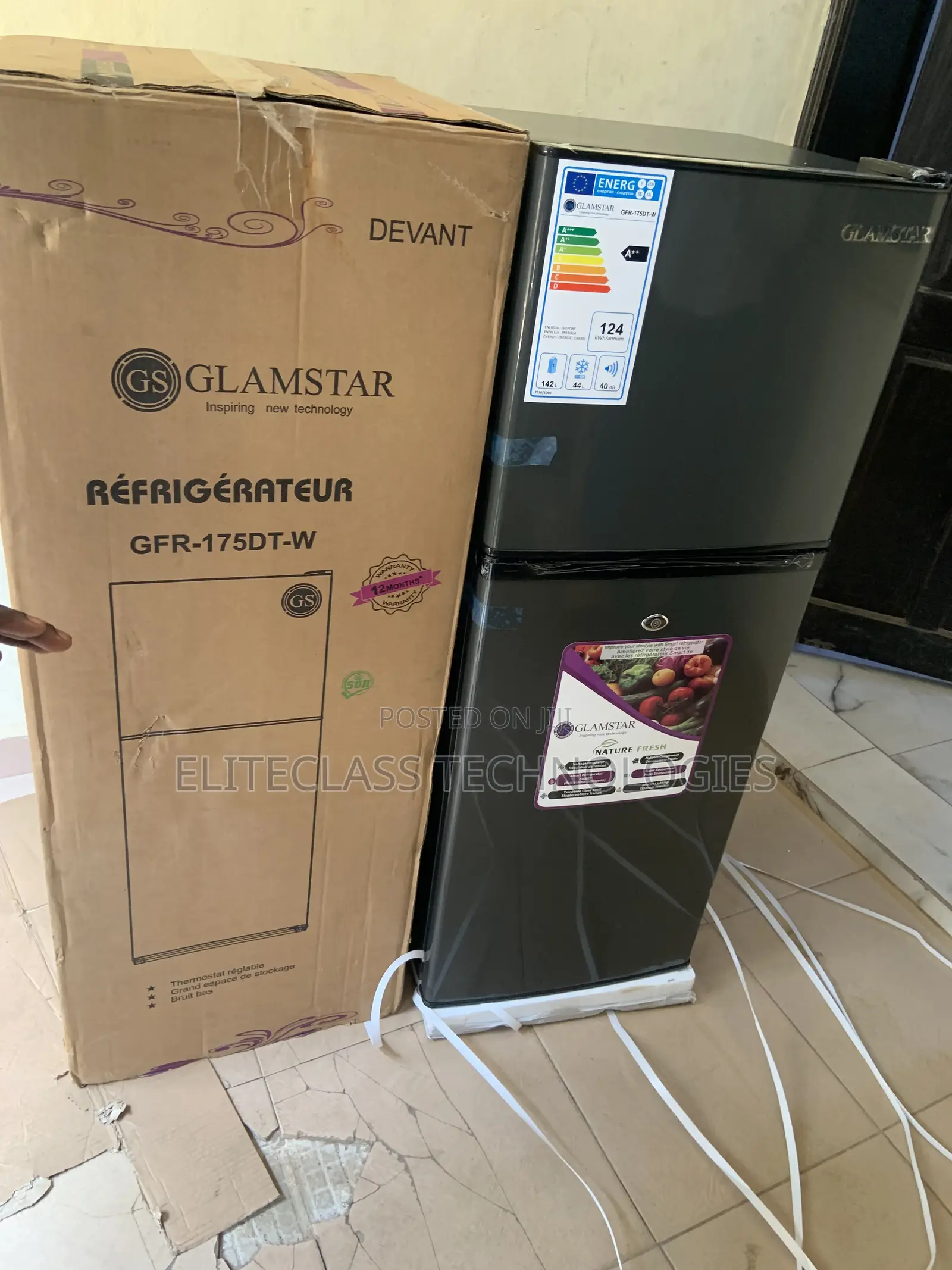 Glamstar Fridge Model (Gfr-175dt-W) Top Freezer 175l