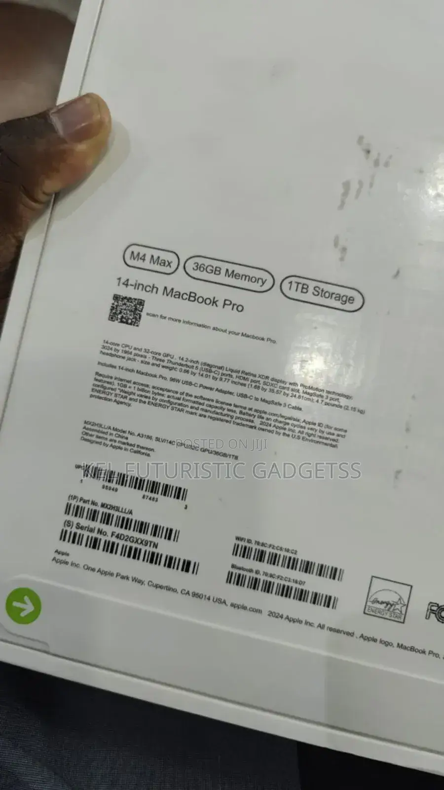 New Apple MacBook Pro 2024 M4 Max 14-inch 36GB Apple M4 Max SSD 1T
