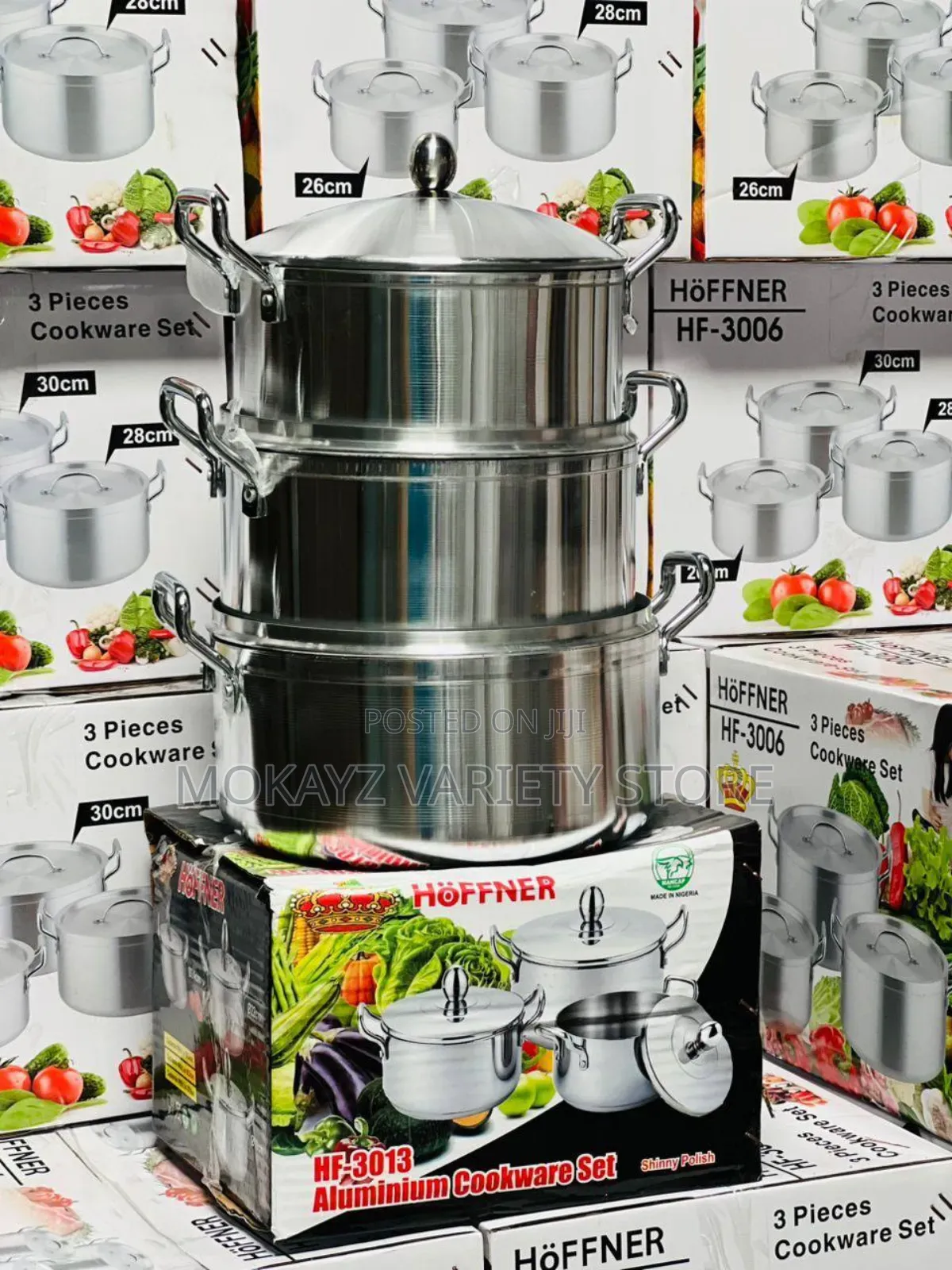 3pcs Hoffner Thickened Aluminium Cookware/Pot Set (Hf - 3013)