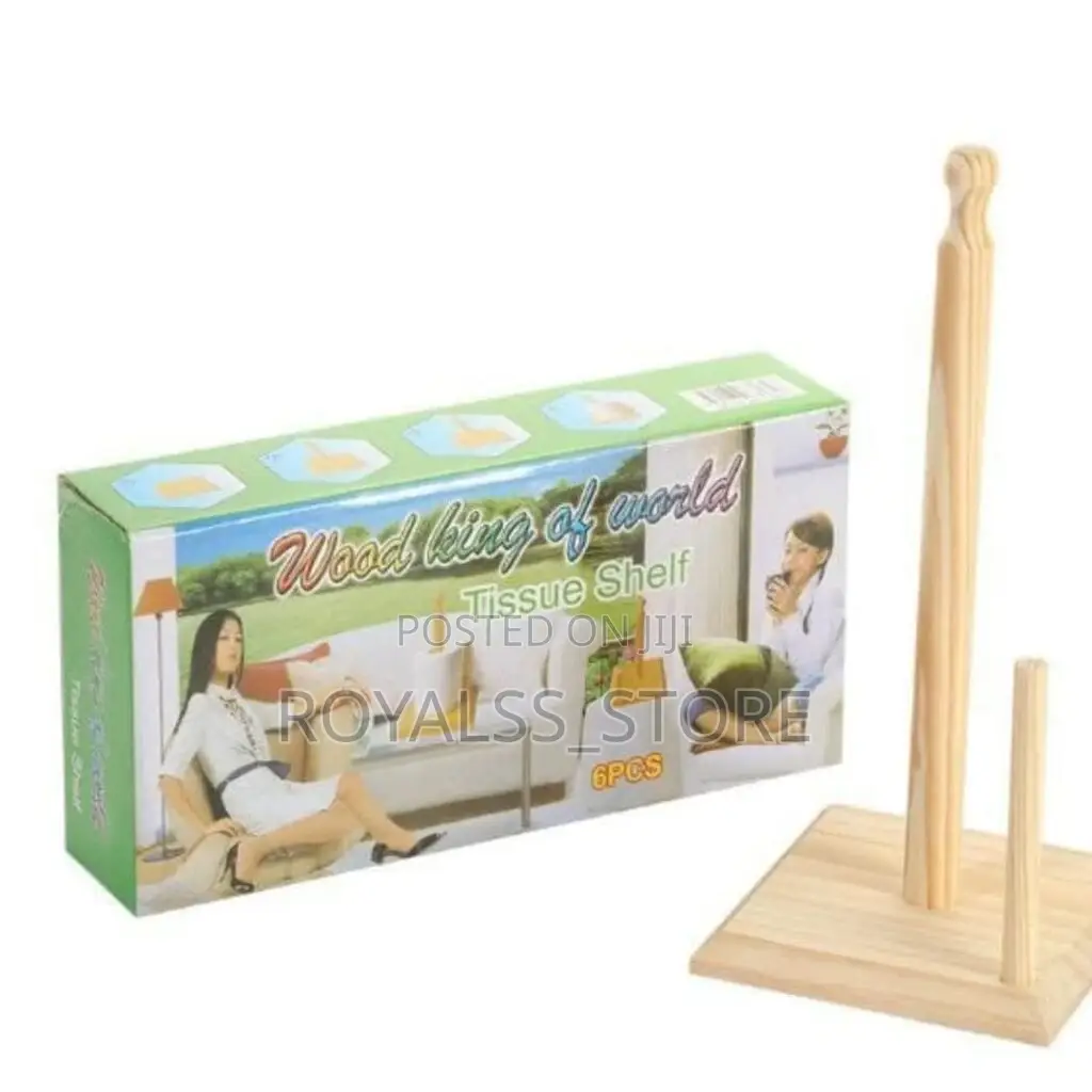 Countertop Wooden Paper Towel Holder Stand