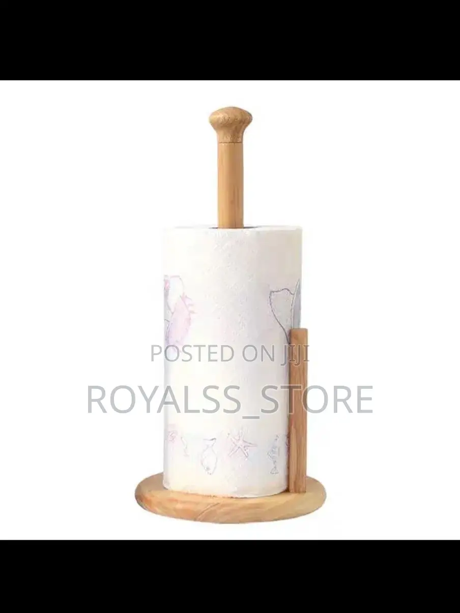 Countertop Wooden Paper Towel Holder Stand