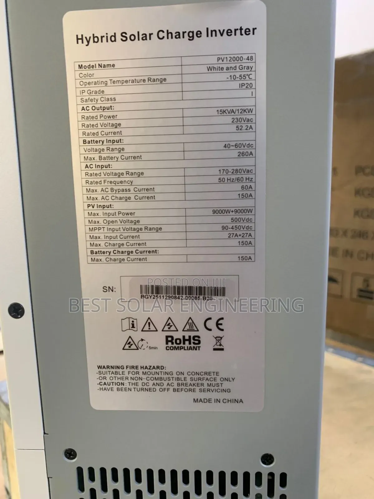 15kva Haisic Hybrid Inverter