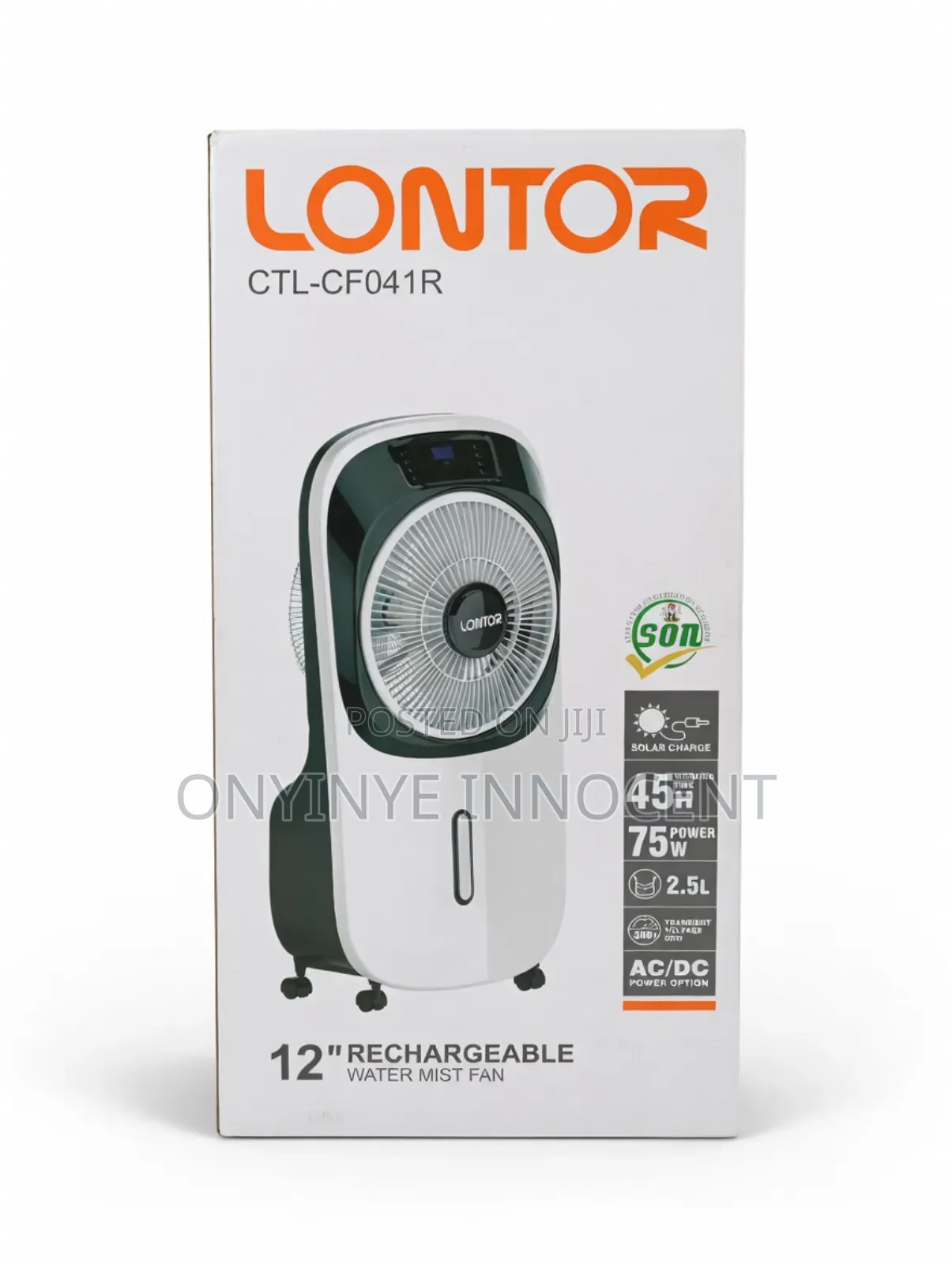 Lontor 12" Rechargeable Water Mist Fan (Ctl-Cf041r) – Stay Cool