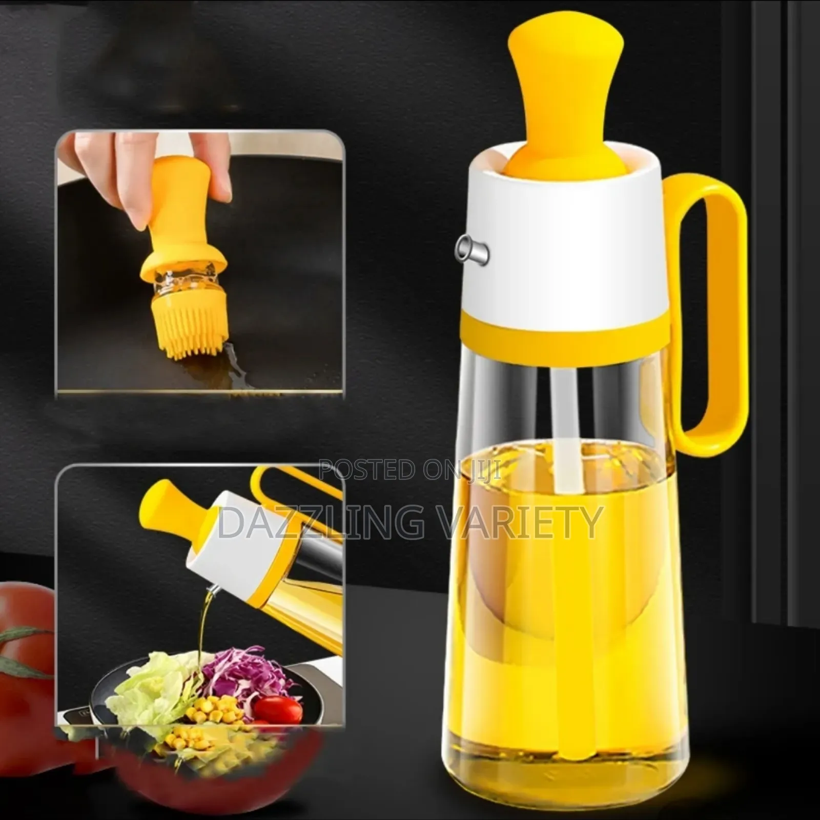 Big Size Kitchen Oil Dispenser Bottle With Silicone Brush Applicator