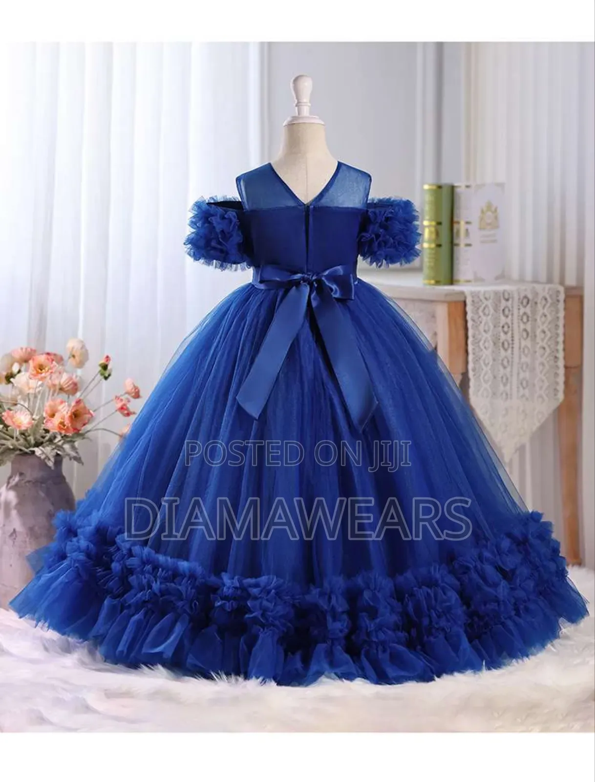 Royal Blue Unique Princess Stone Full Ball Gown
