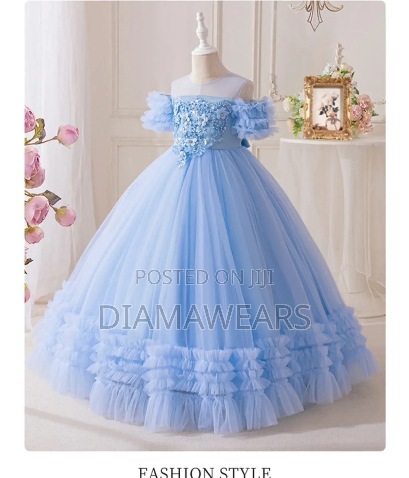 Sky Blue Princess Ceremonial Full Ball Gown