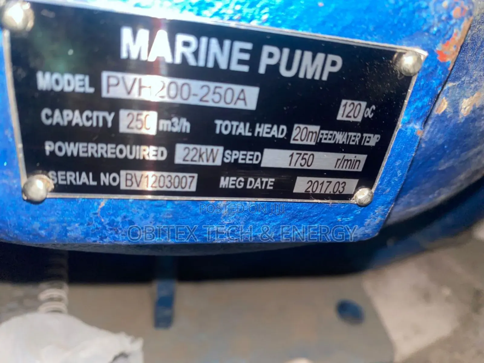 6" PVH 200-250a Vertical Centrifugal Marine Pump – 250m3/H, 22kw