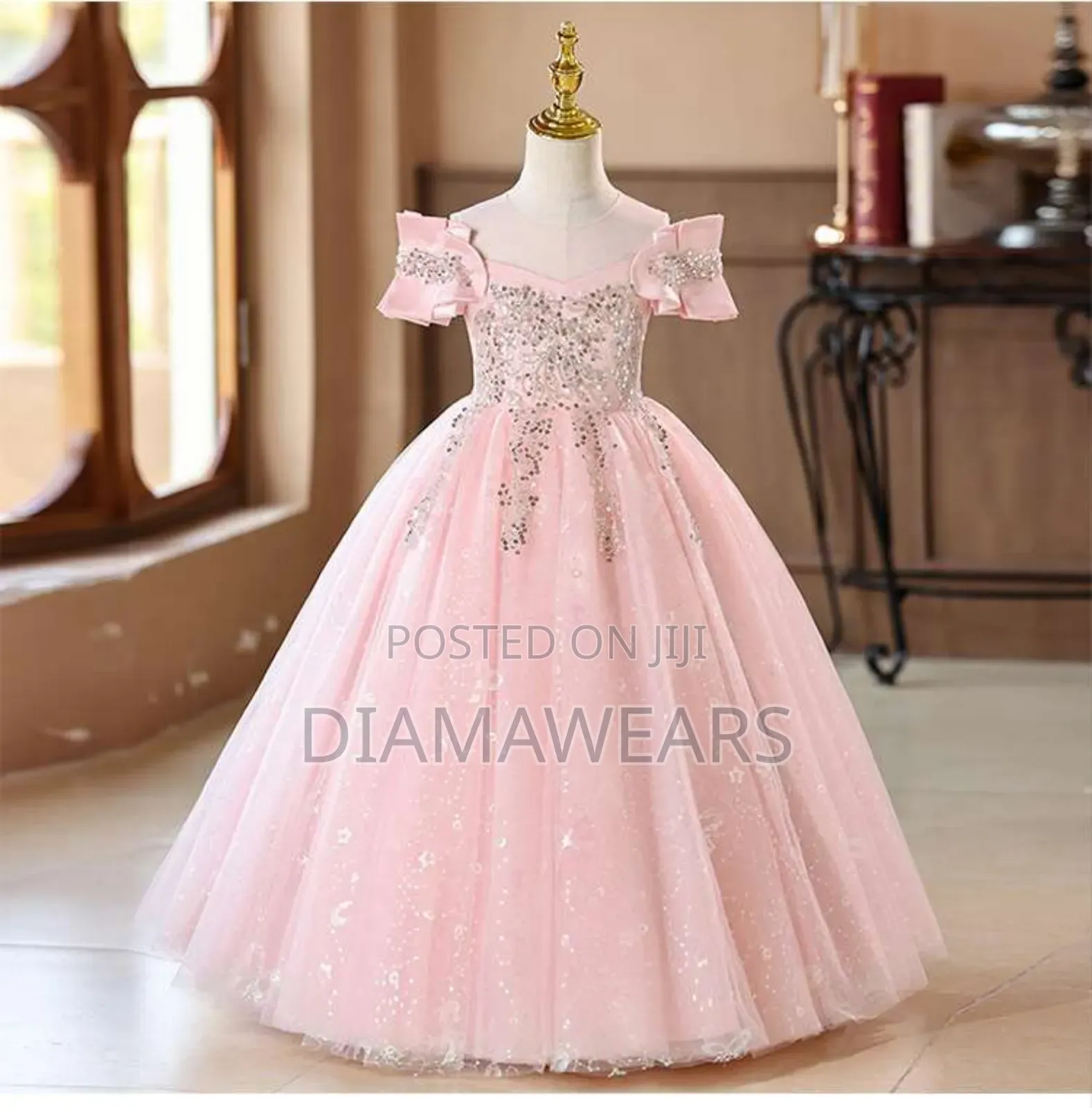 Pink Blue Princess Birthday Full Ball Gown