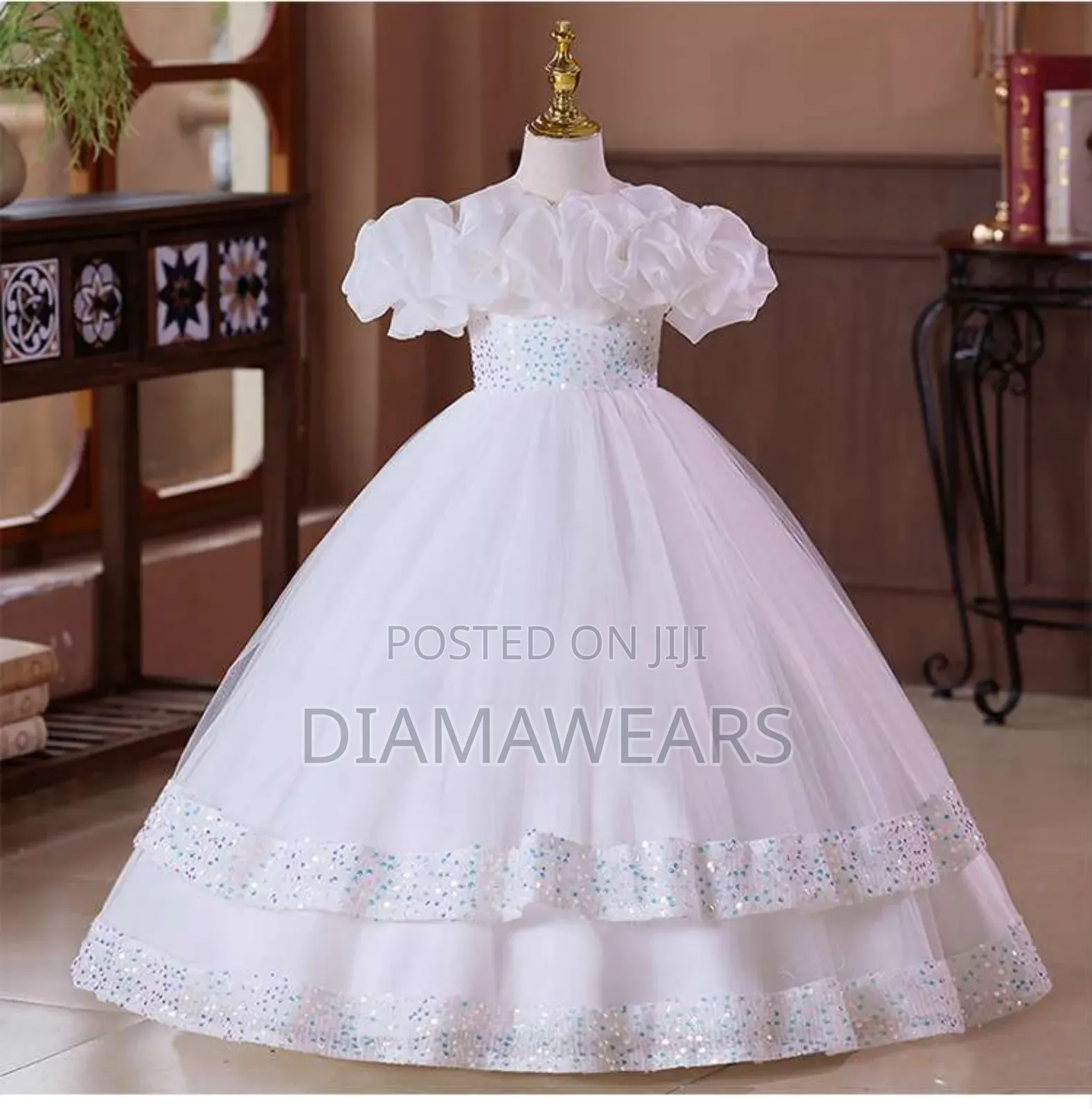 White Princess Unique Ceremonial Full Ball Gown