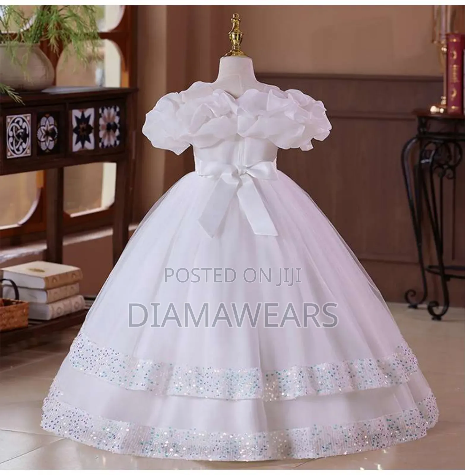 White Princess Unique Ceremonial Full Ball Gown