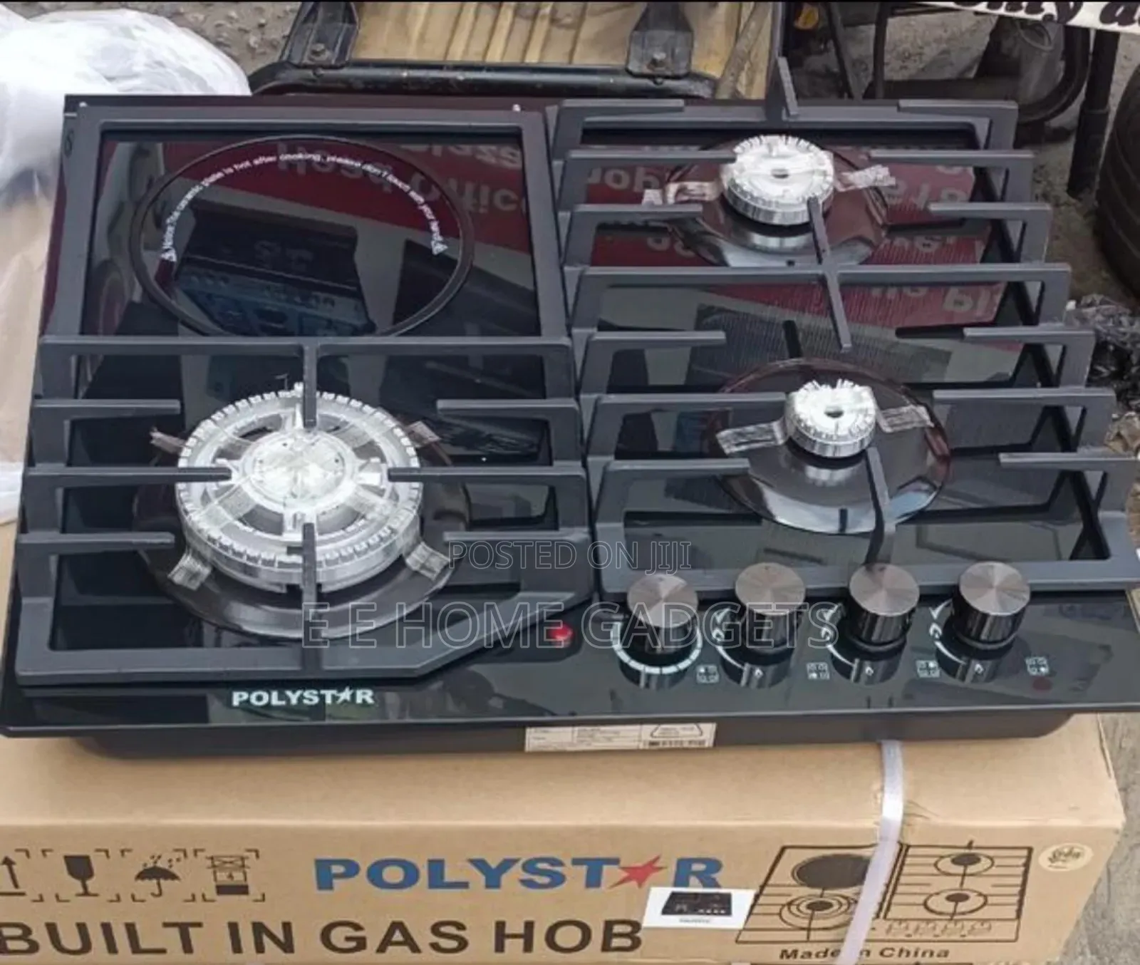 Polystar 3-Burner Gas + 1 Electric Inverter Cooktop | Pv-Gt60g3hinv
