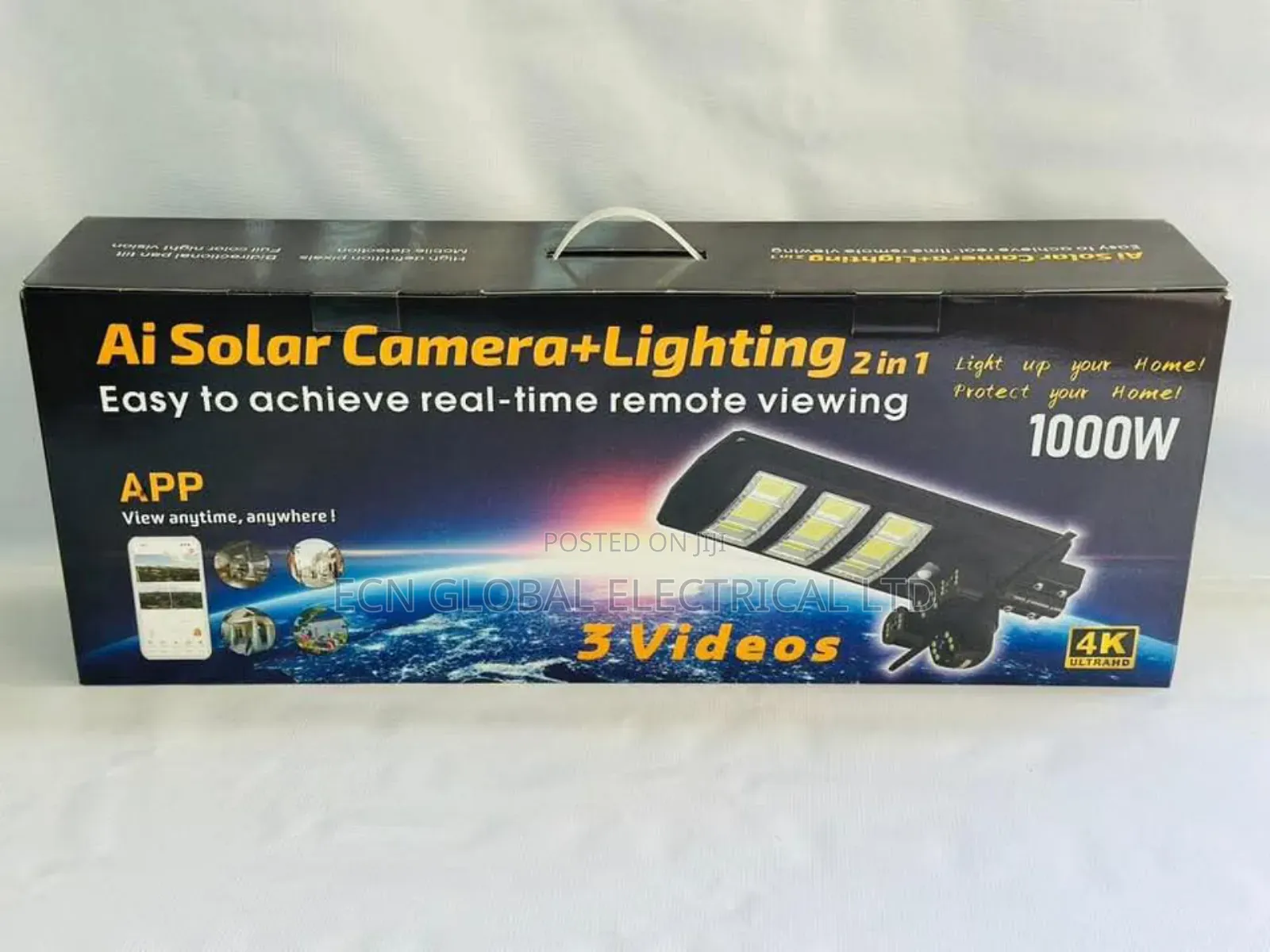 Solar Street Light With 3-lens Cctv Camera – 4g/Wifi Security Light